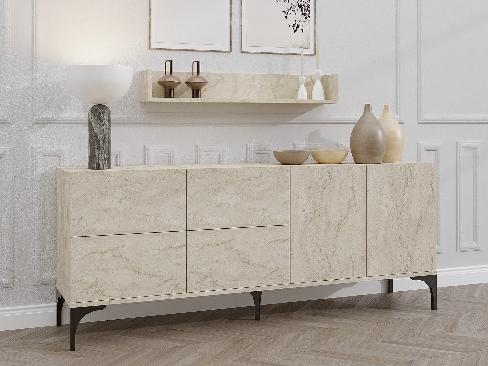 Шкафчик Vestesu 140 (Светлый Travertine)