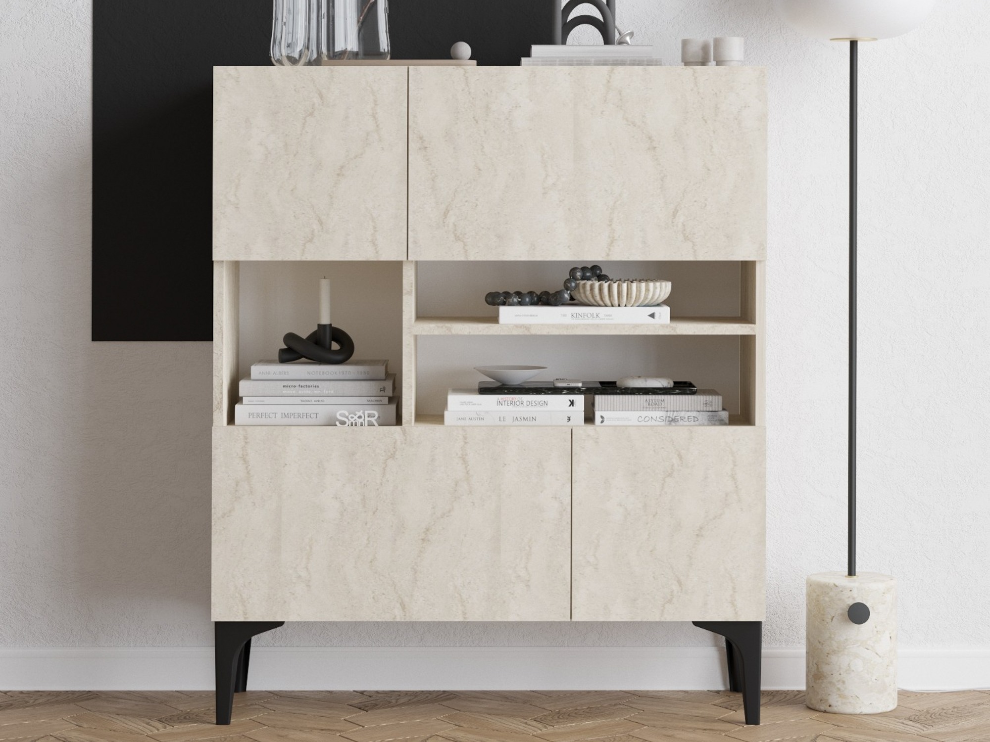 Skapis Vestesu 139 (Gaišs Travertine)