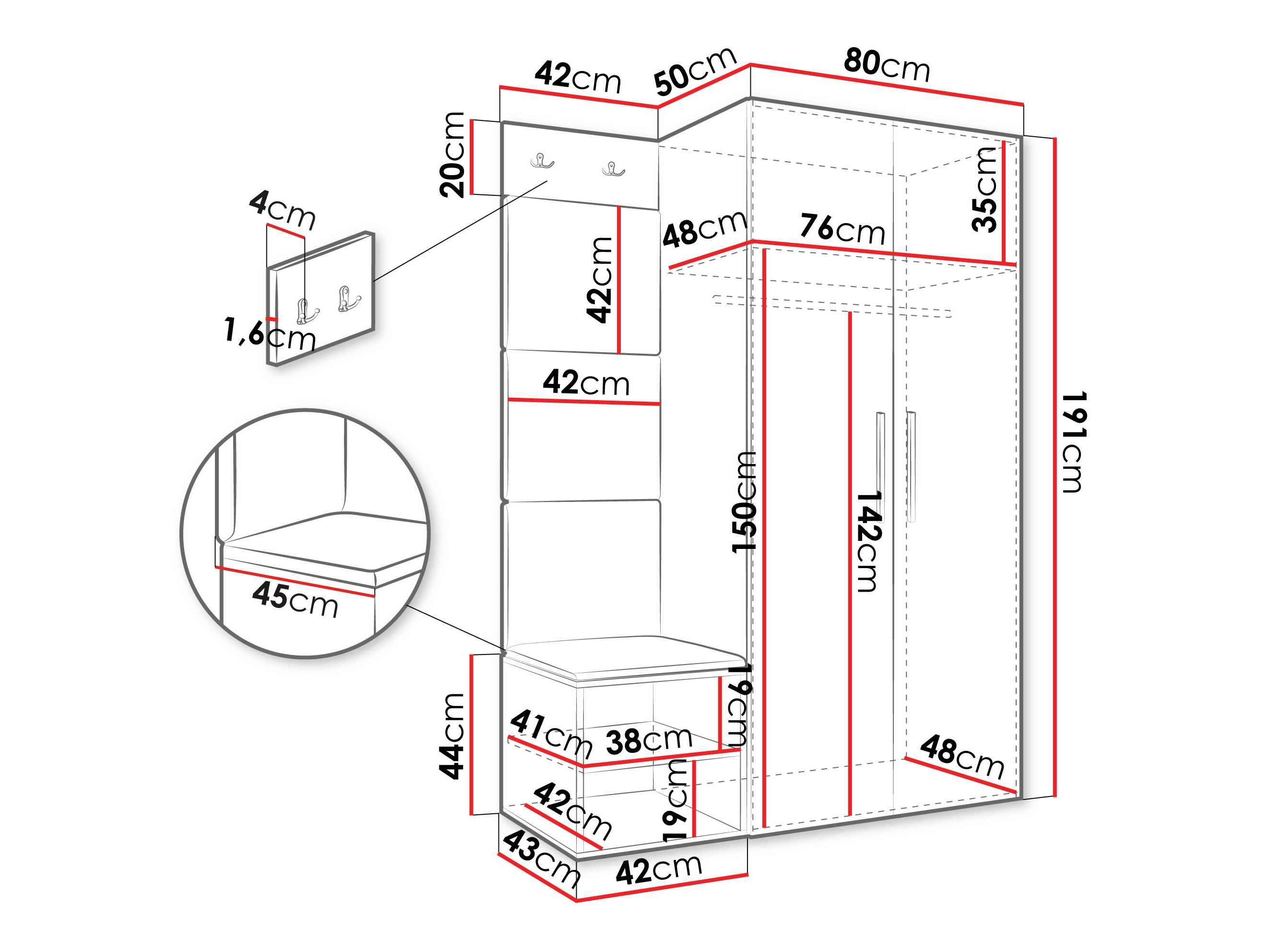 Прихожая Hartford 523 (Artisan дуб)