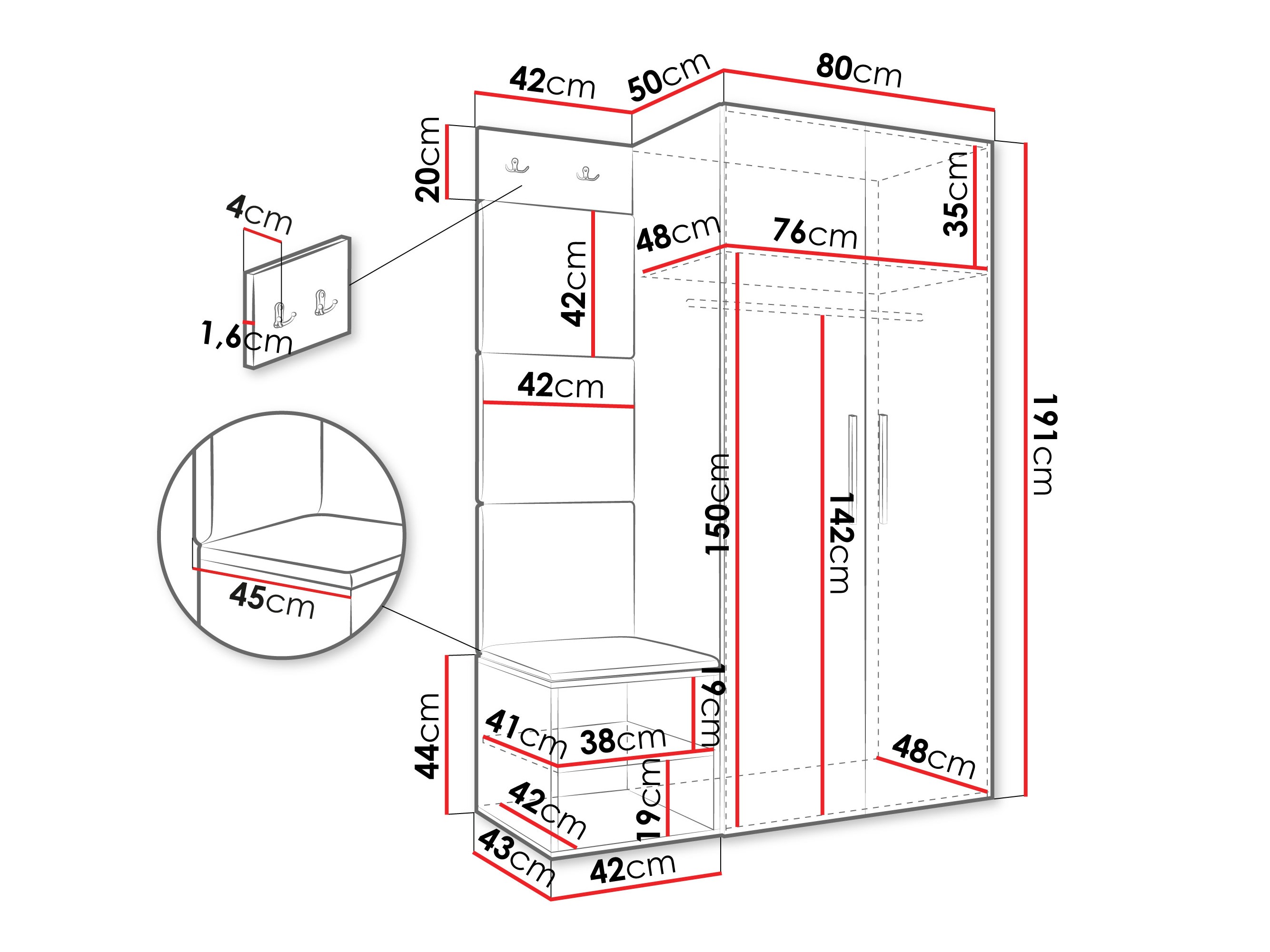 Прихожая Hartford 523 (Artisan дуб)