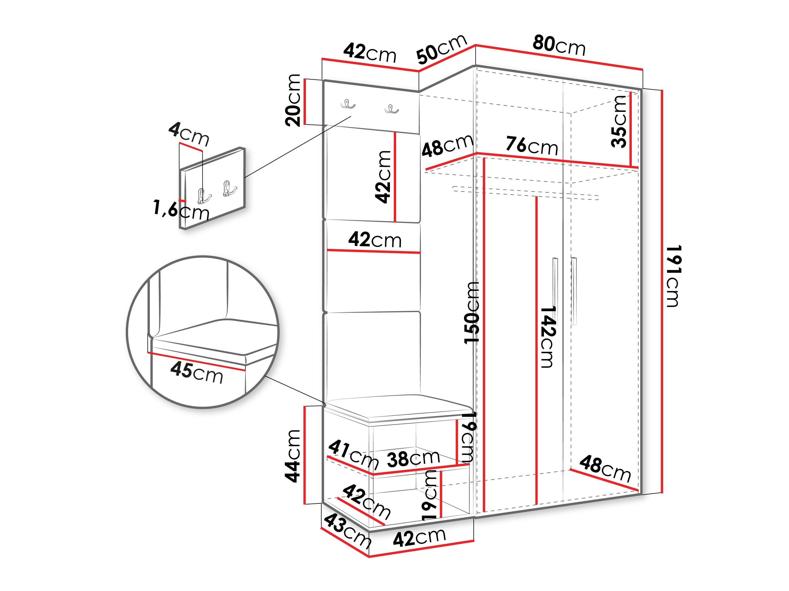 Прихожая Hartford 523 (Artisan дуб)