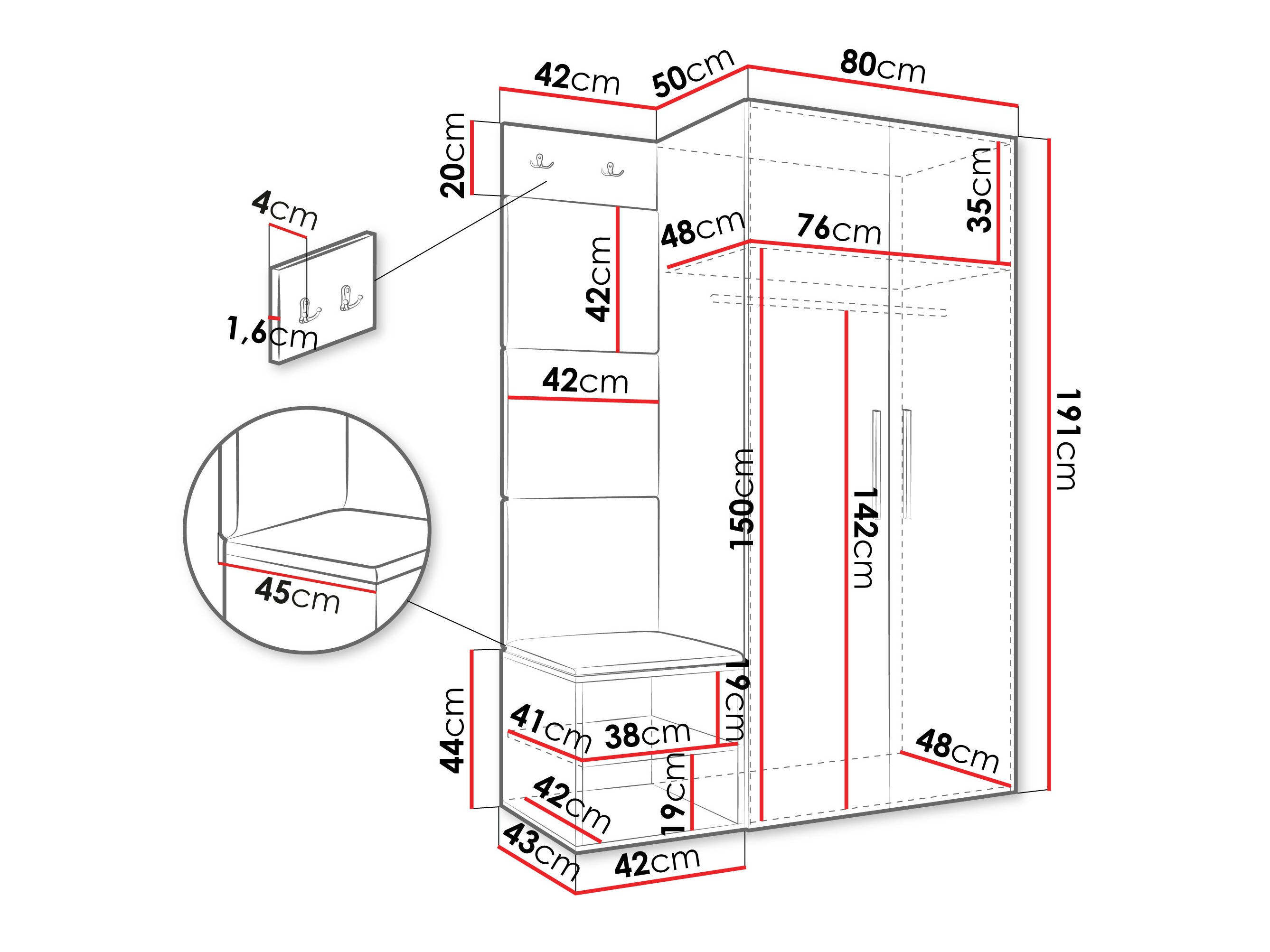 Прихожая Hartford 523 (Artisan дуб)