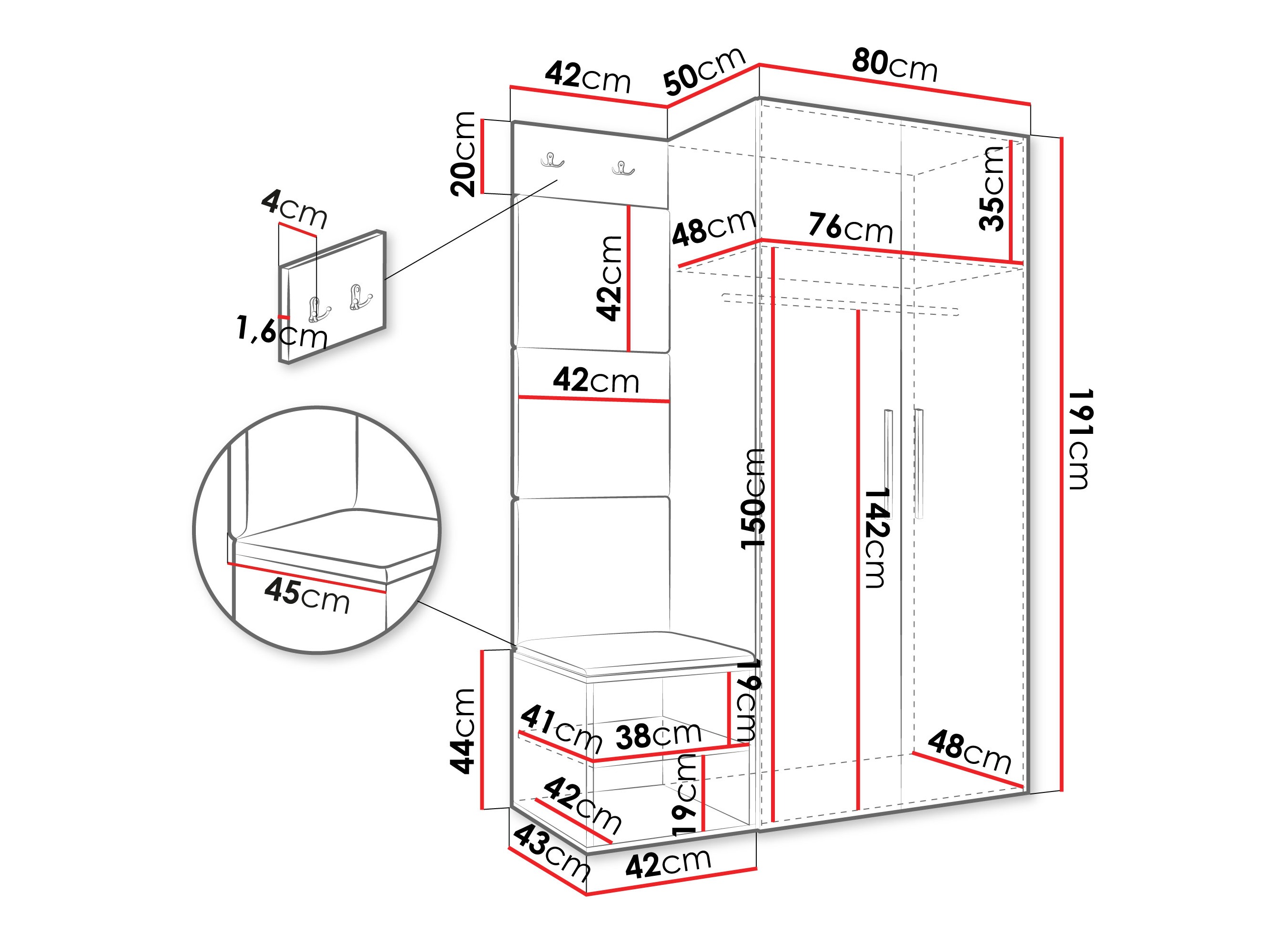 Прихожая Hartford 523 (Artisan дуб)