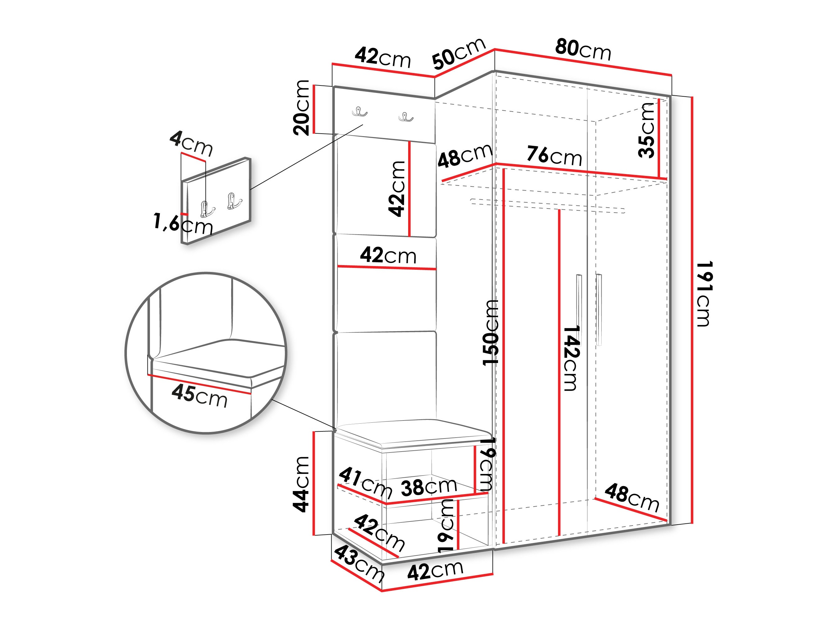 Прихожая Hartford 523 (Artisan дуб)
