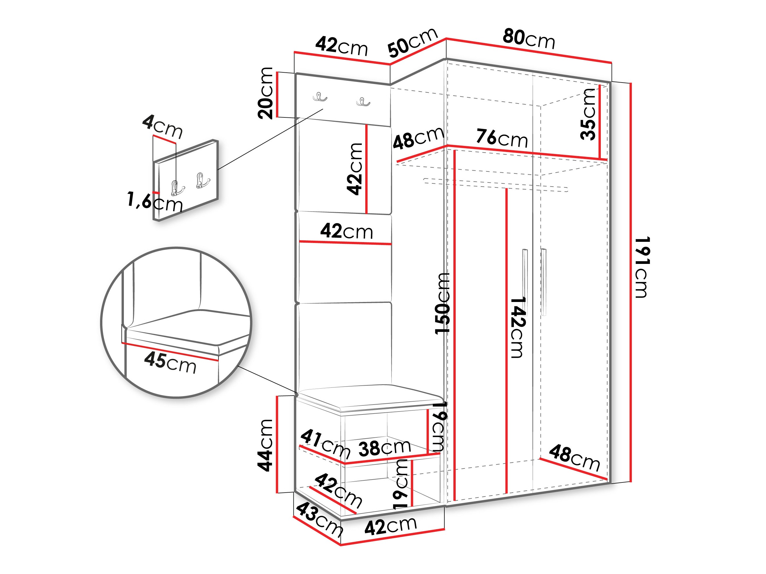 Прихожая Hartford 523 (Белый)
