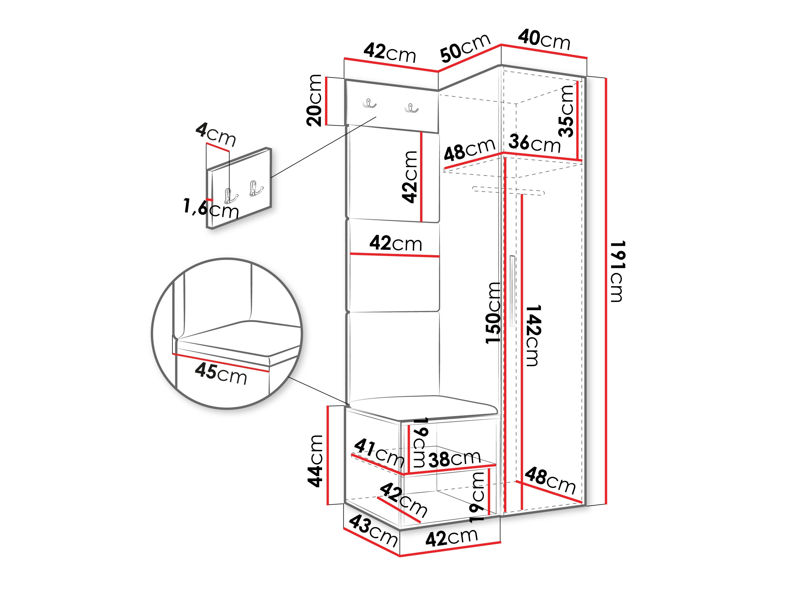 Прихожая Hartford 524 (Artisan дуб)