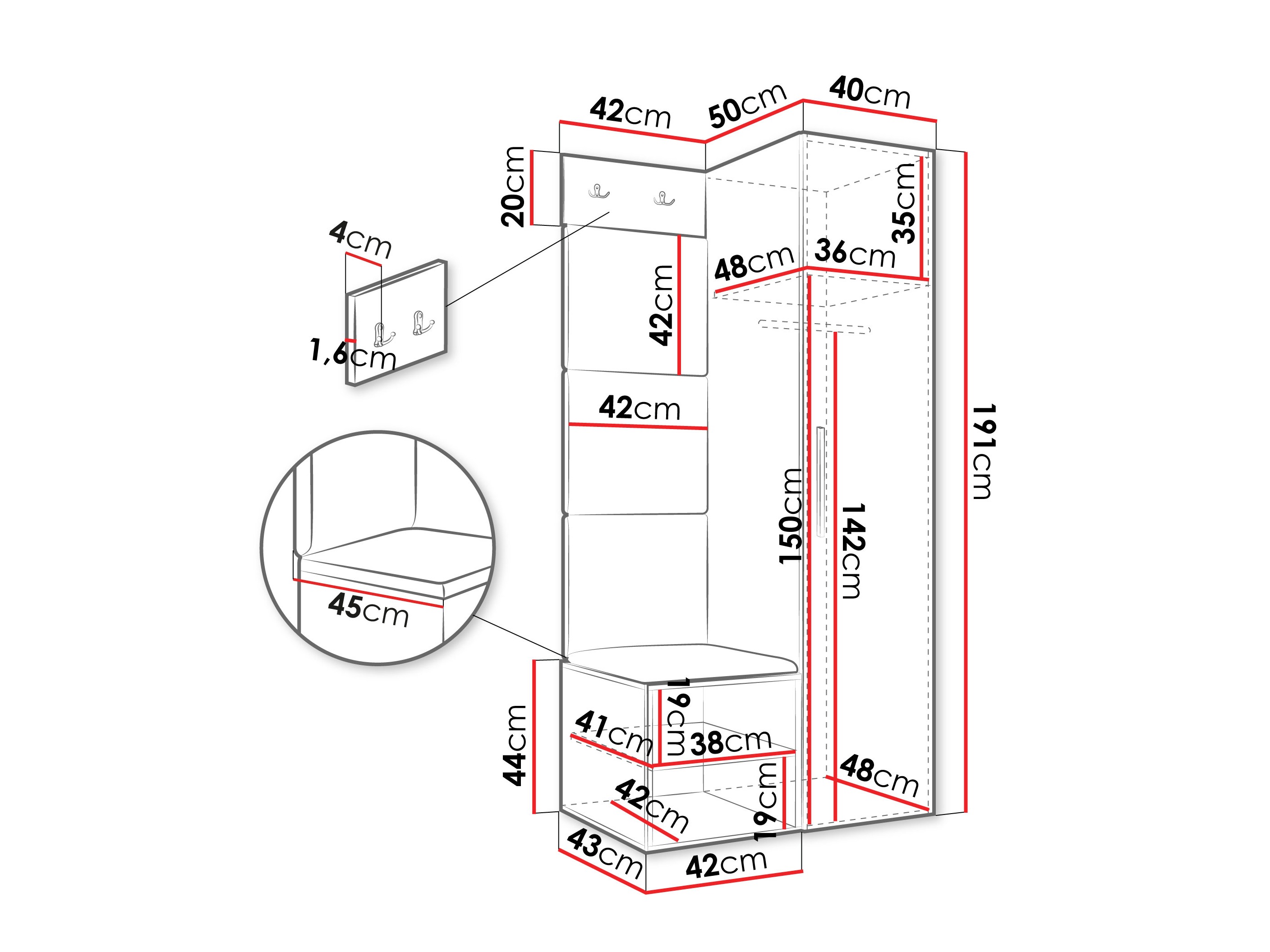 Прихожая Hartford 524 (Artisan дуб)