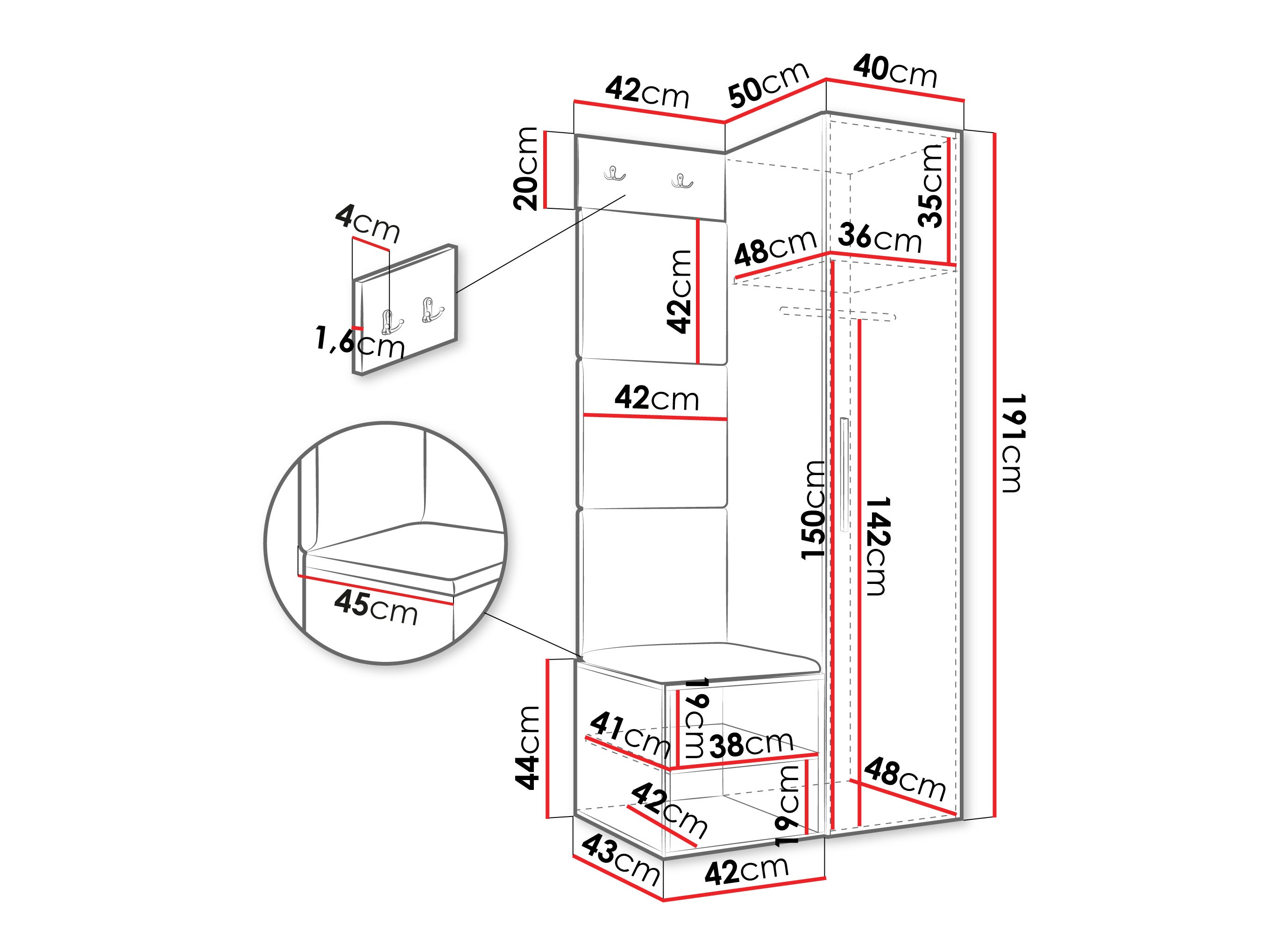 Прихожая Hartford 524 (Artisan дуб)