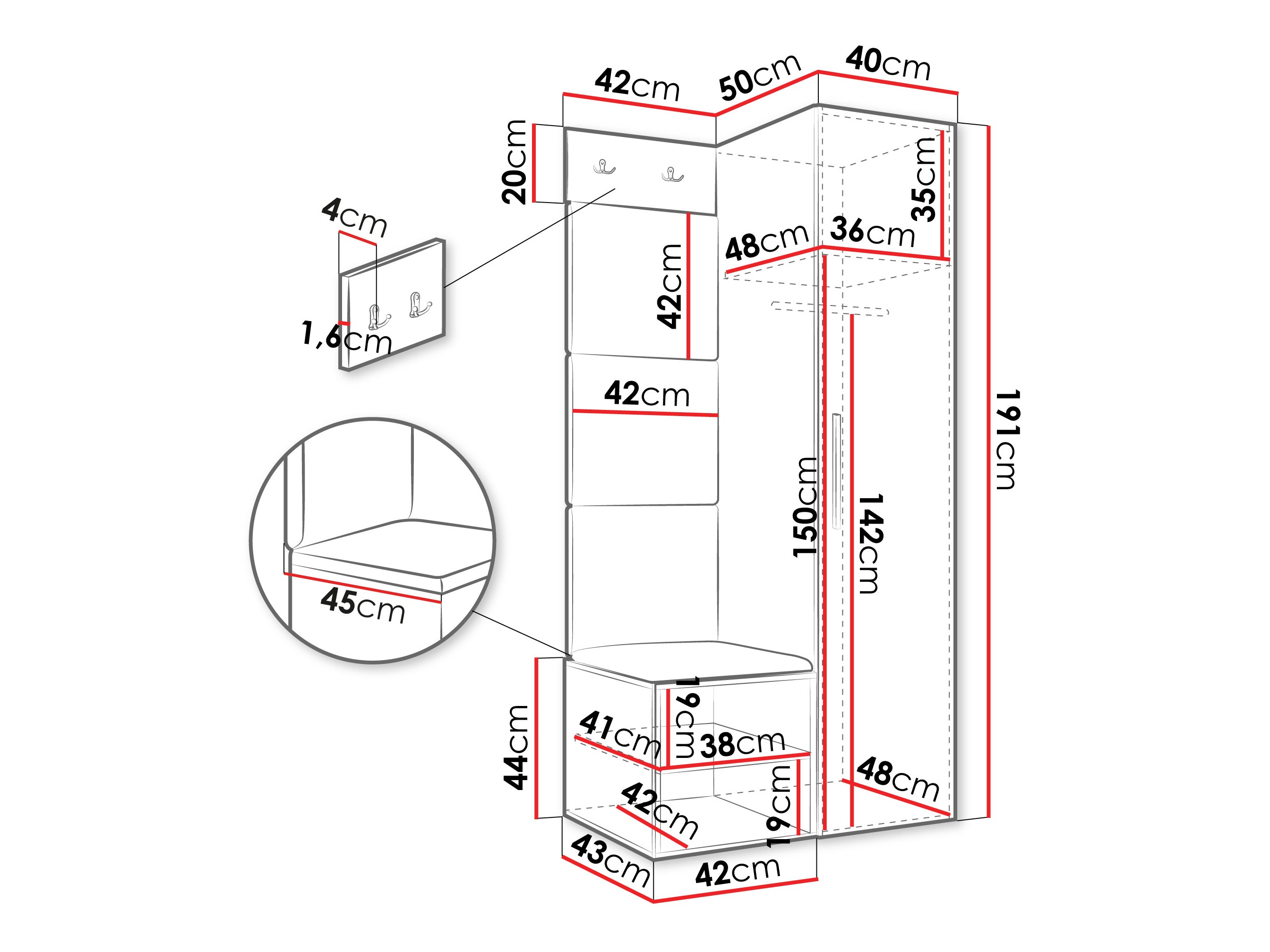 Прихожая Hartford 524 (Белый)