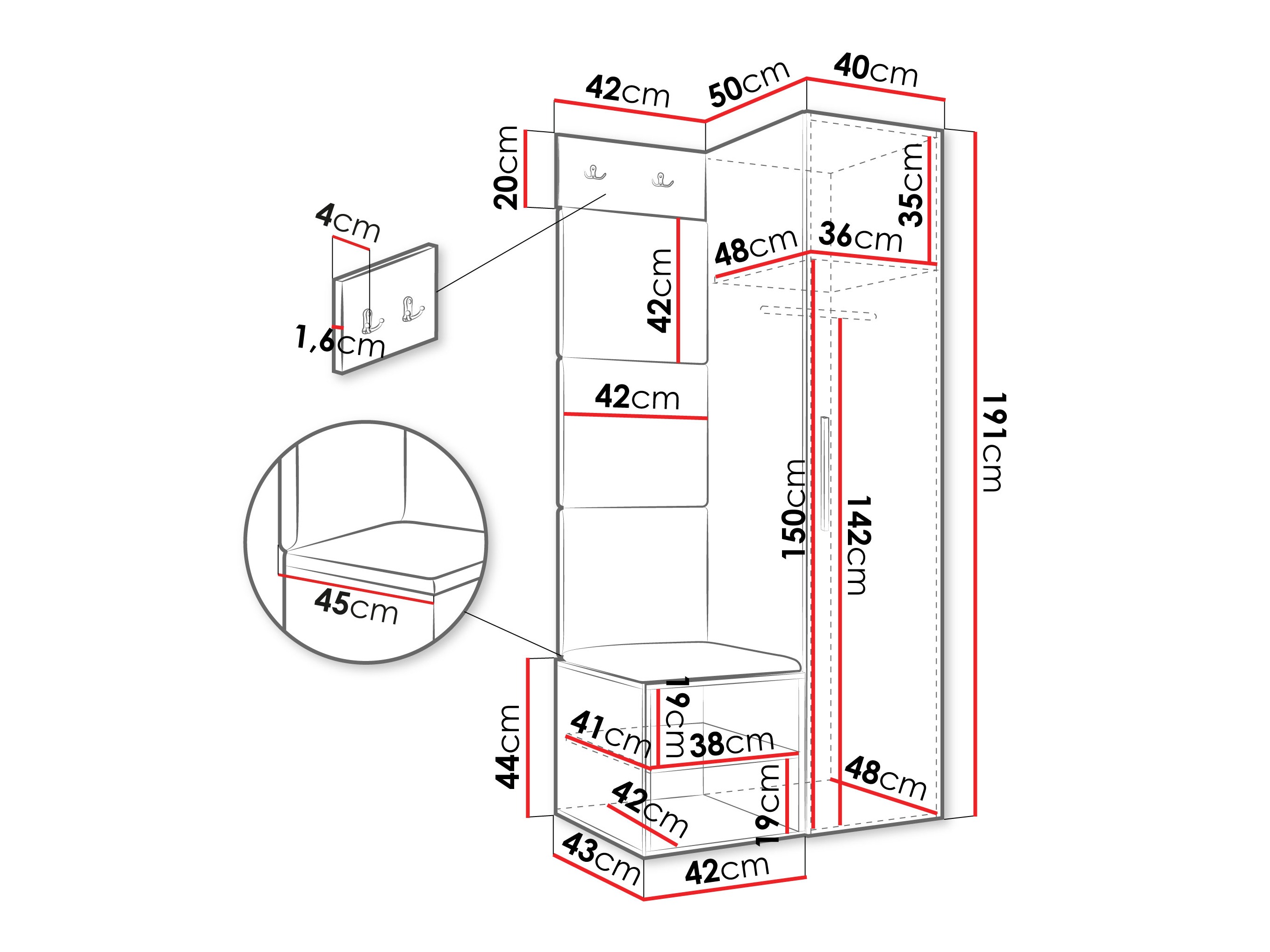 Прихожая Hartford 524 (Белый)