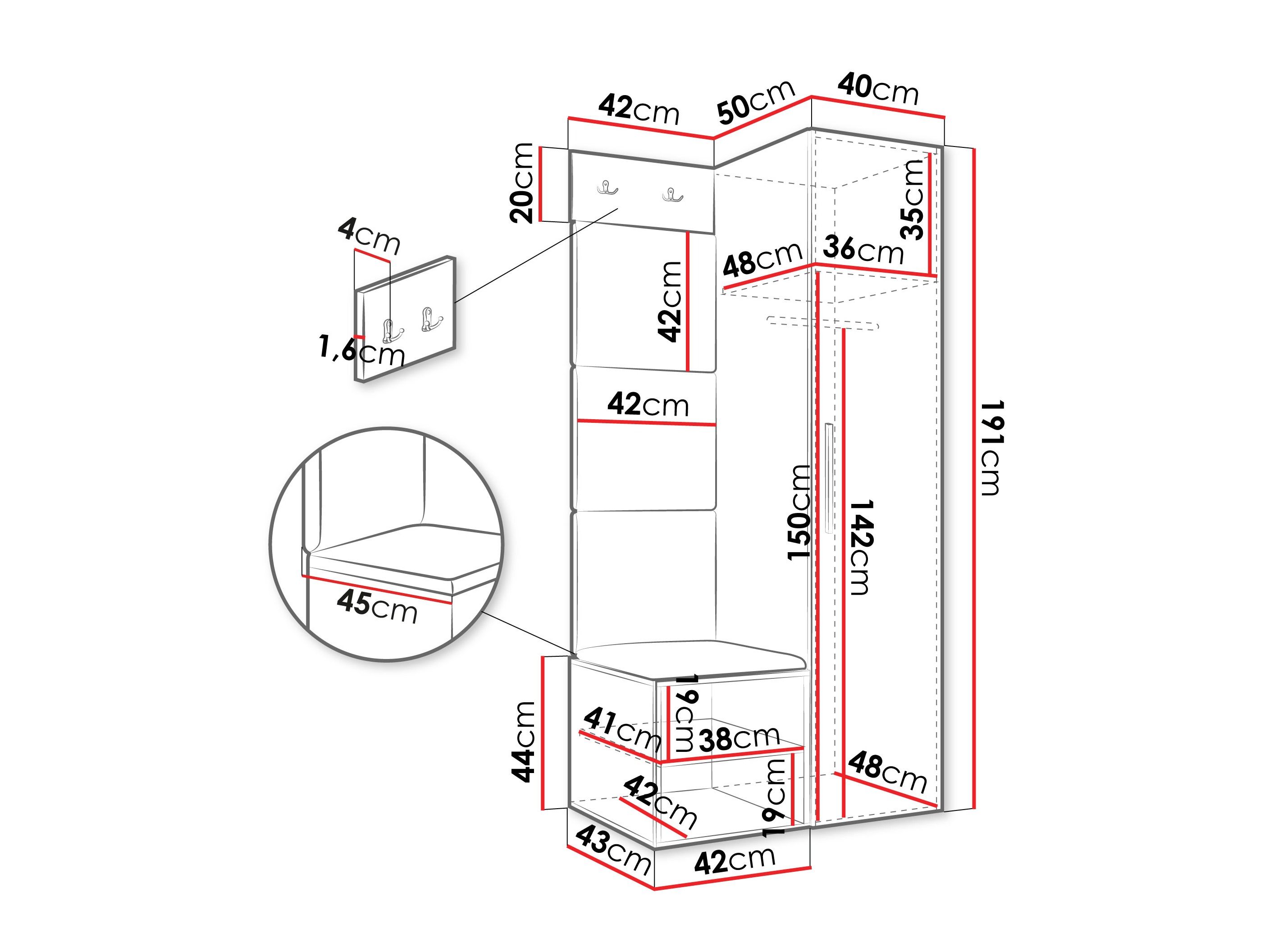 Прихожая Hartford 524 (Белый)