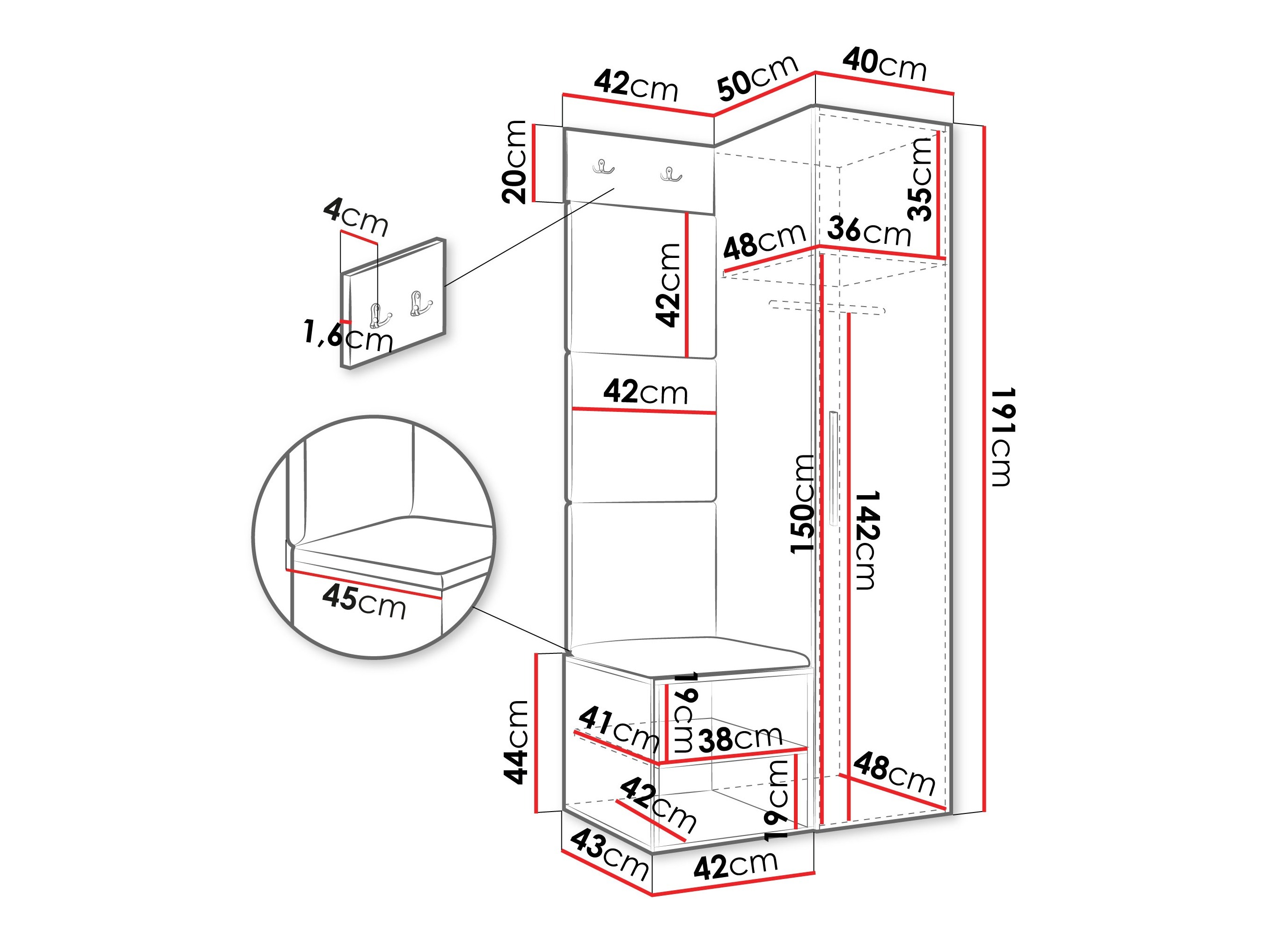 Прихожая Hartford 524 (Белый)
