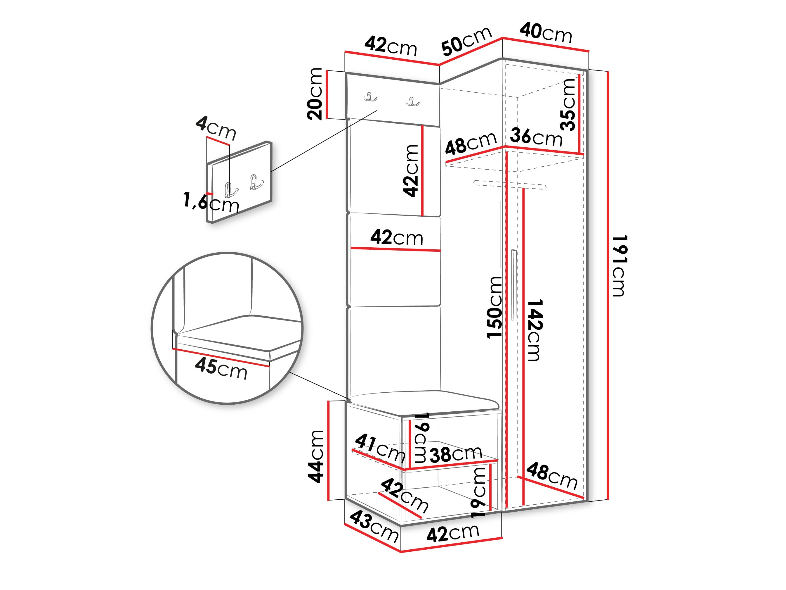 Прихожая Hartford 524 (Белый)