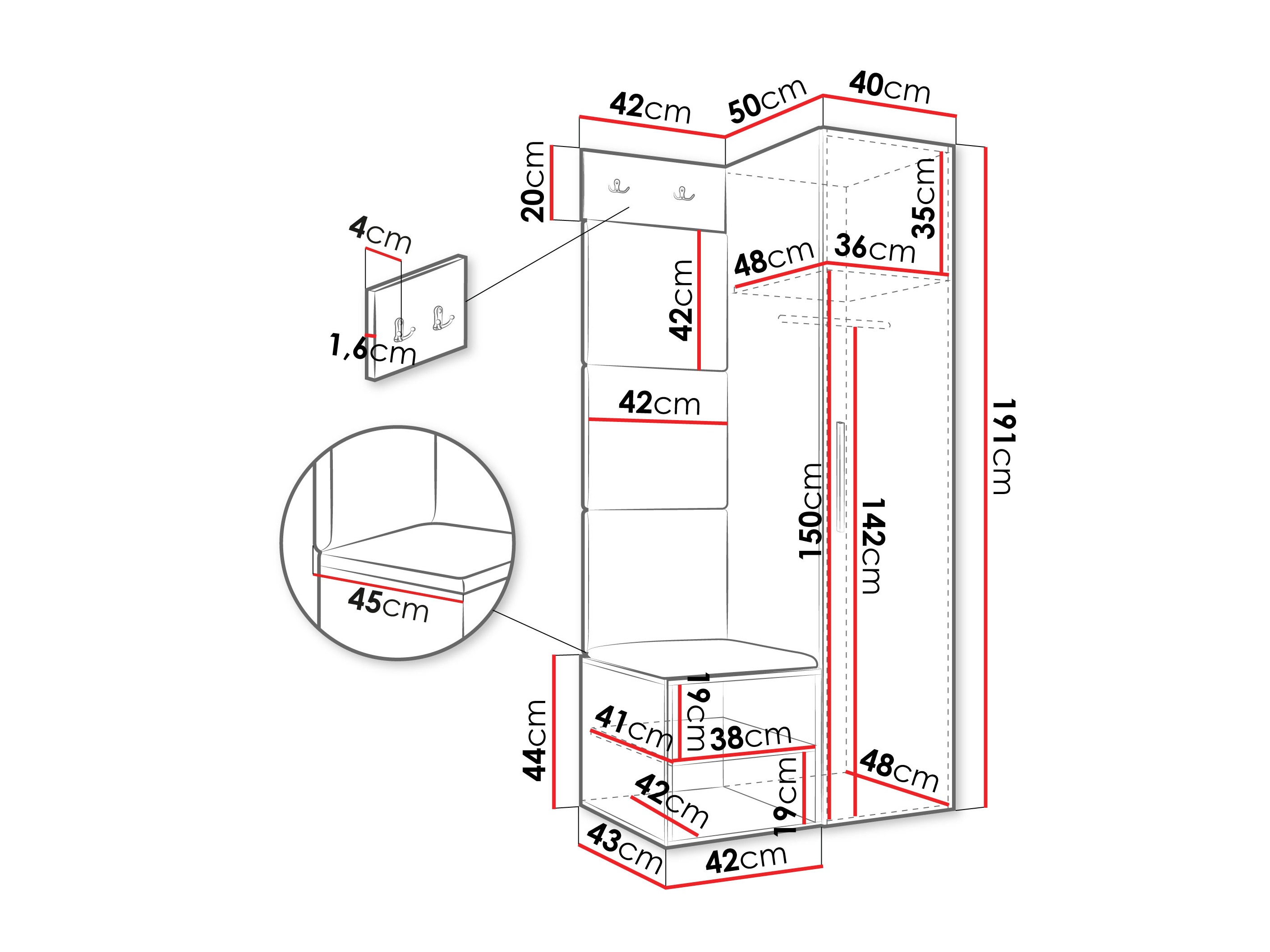 Прихожая Hartford 524 (Белый)