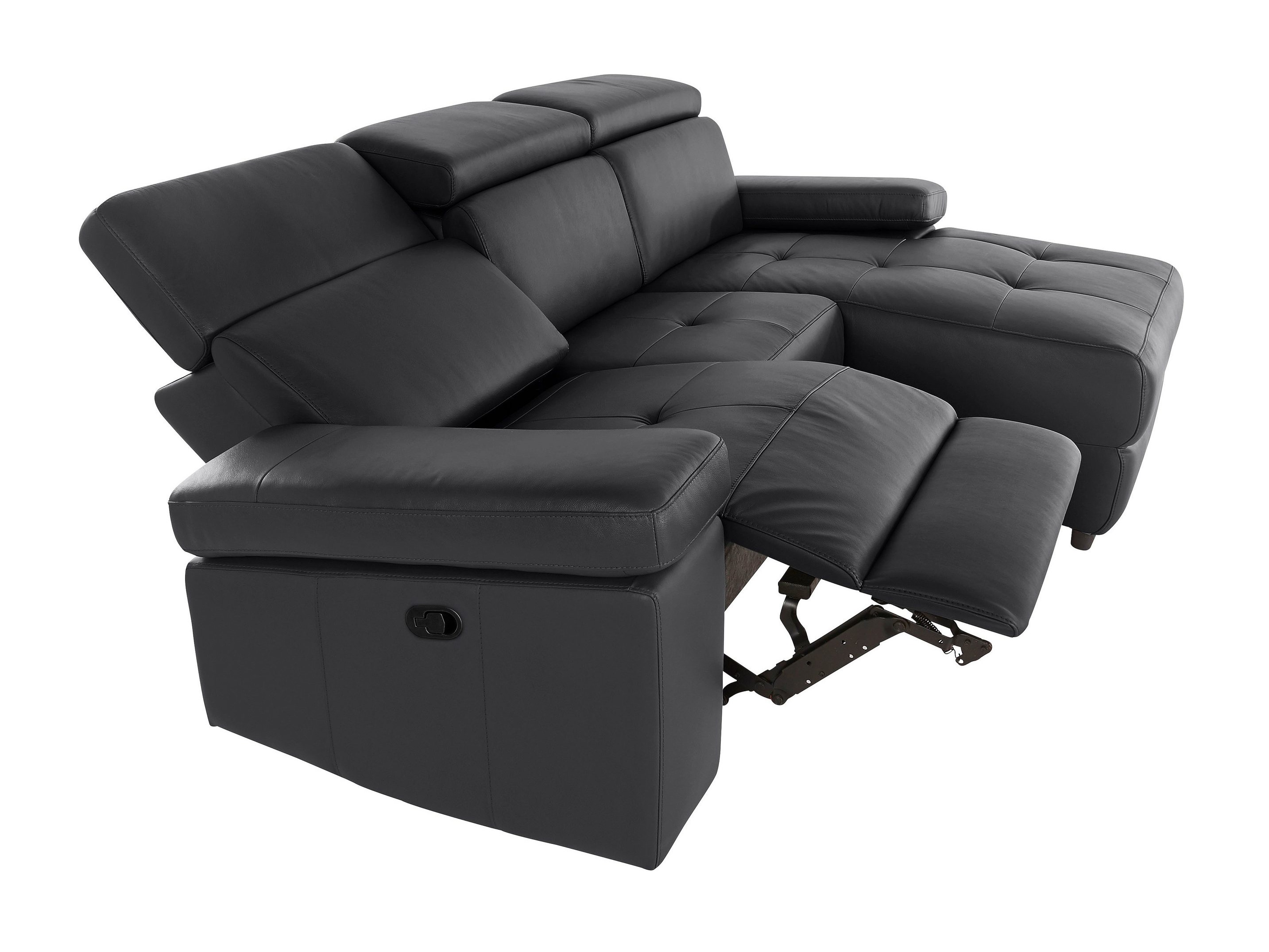 Угловой диван реклайнер Denton 1493 (Чёрный)