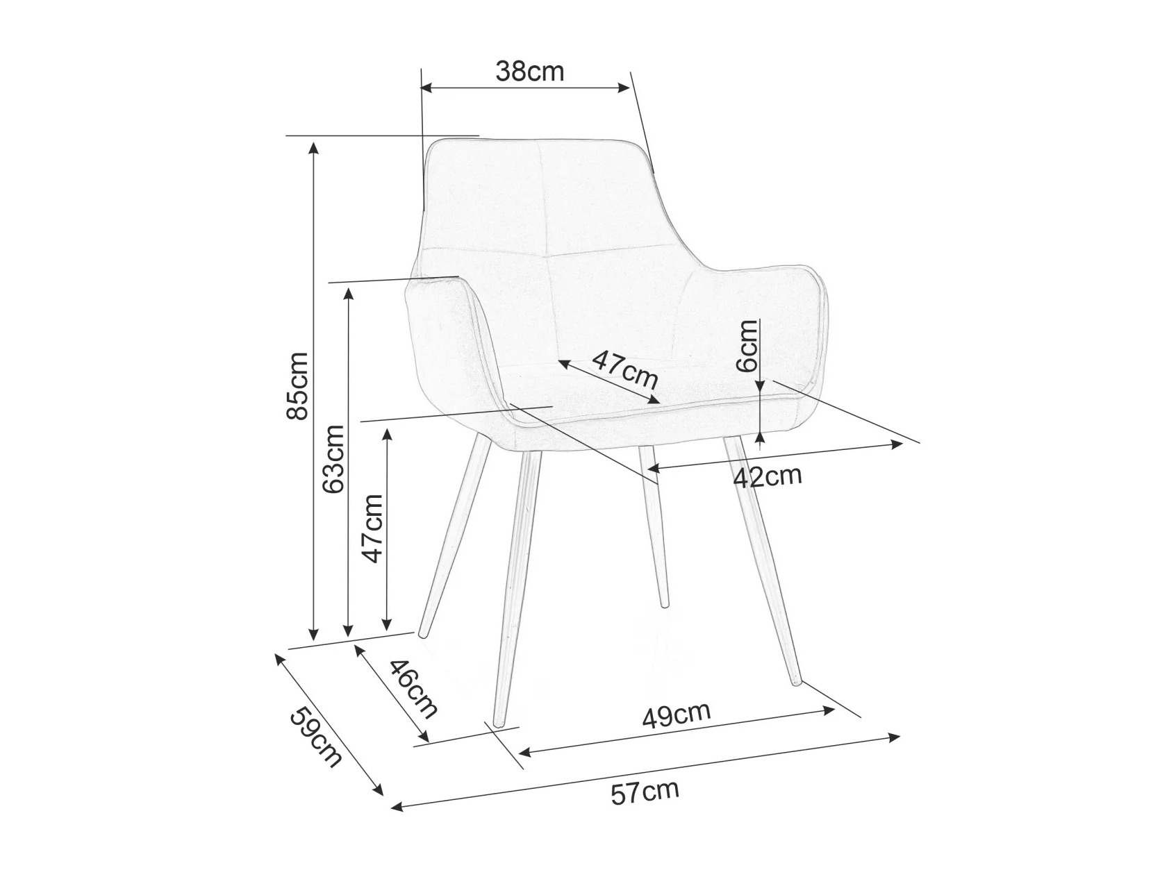 Krēsls Detroit 812 (Melns)