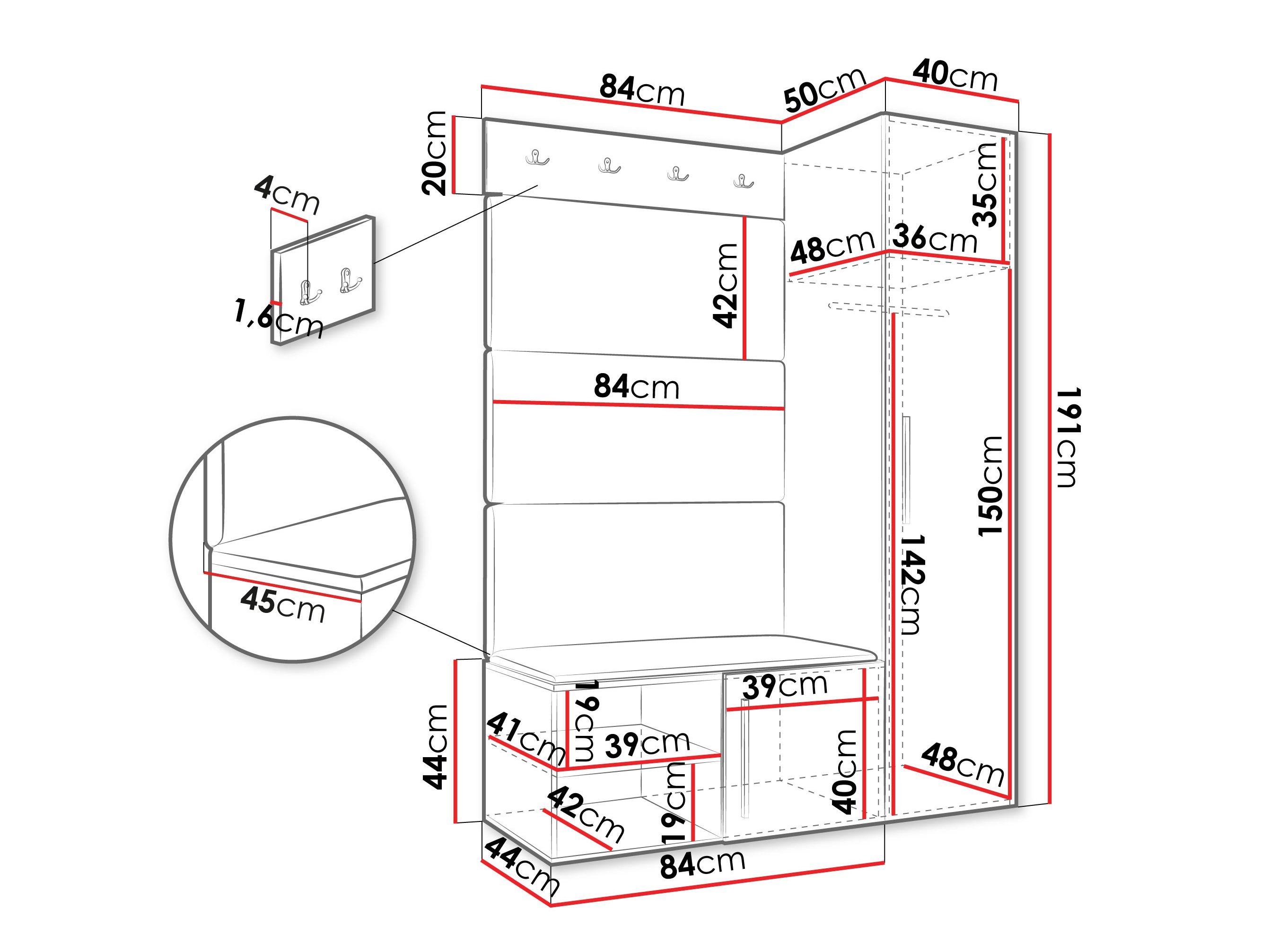 Прихожая Hartford 525 (Белый)