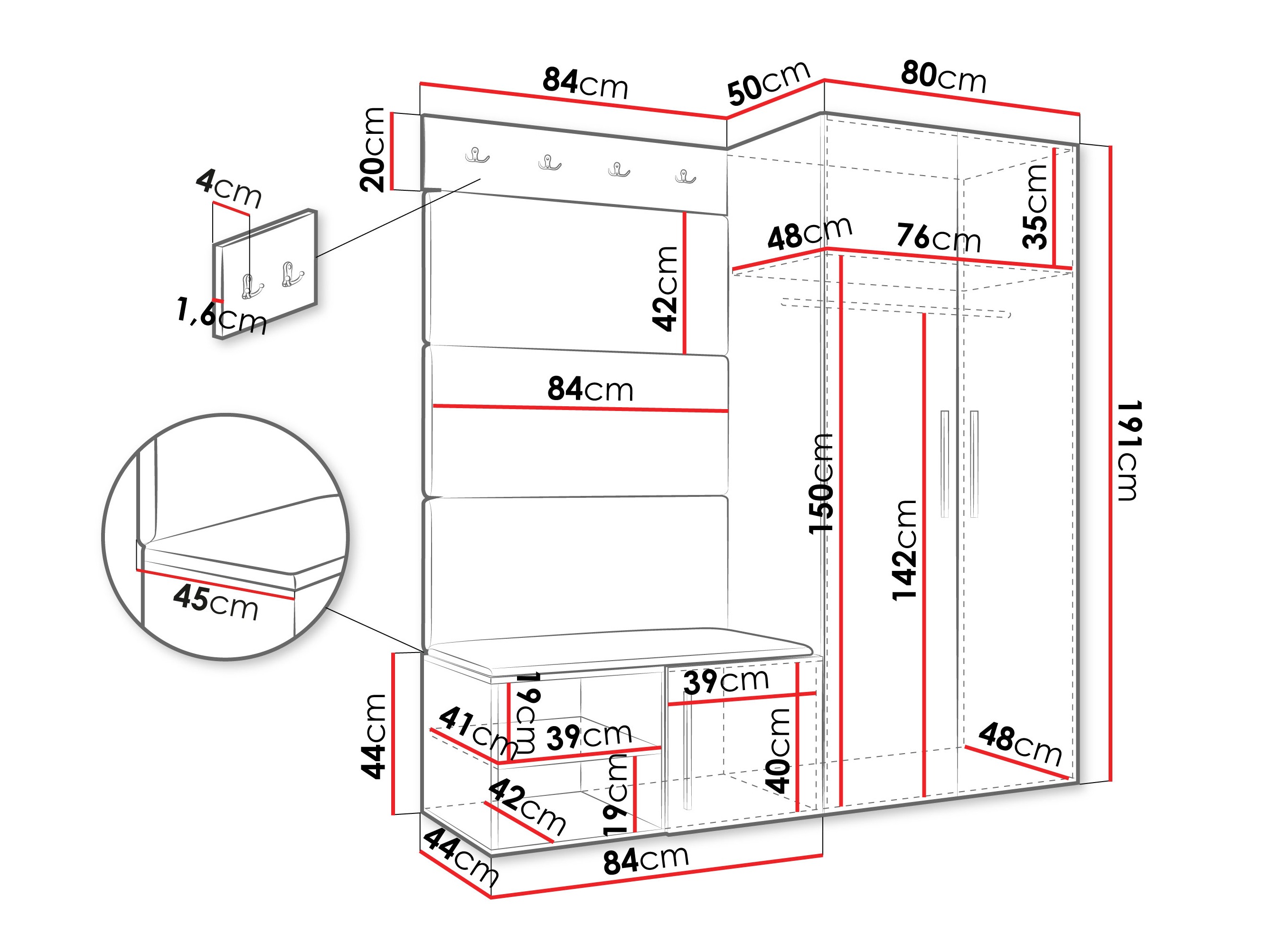 Прихожая Hartford 526 (Белый)