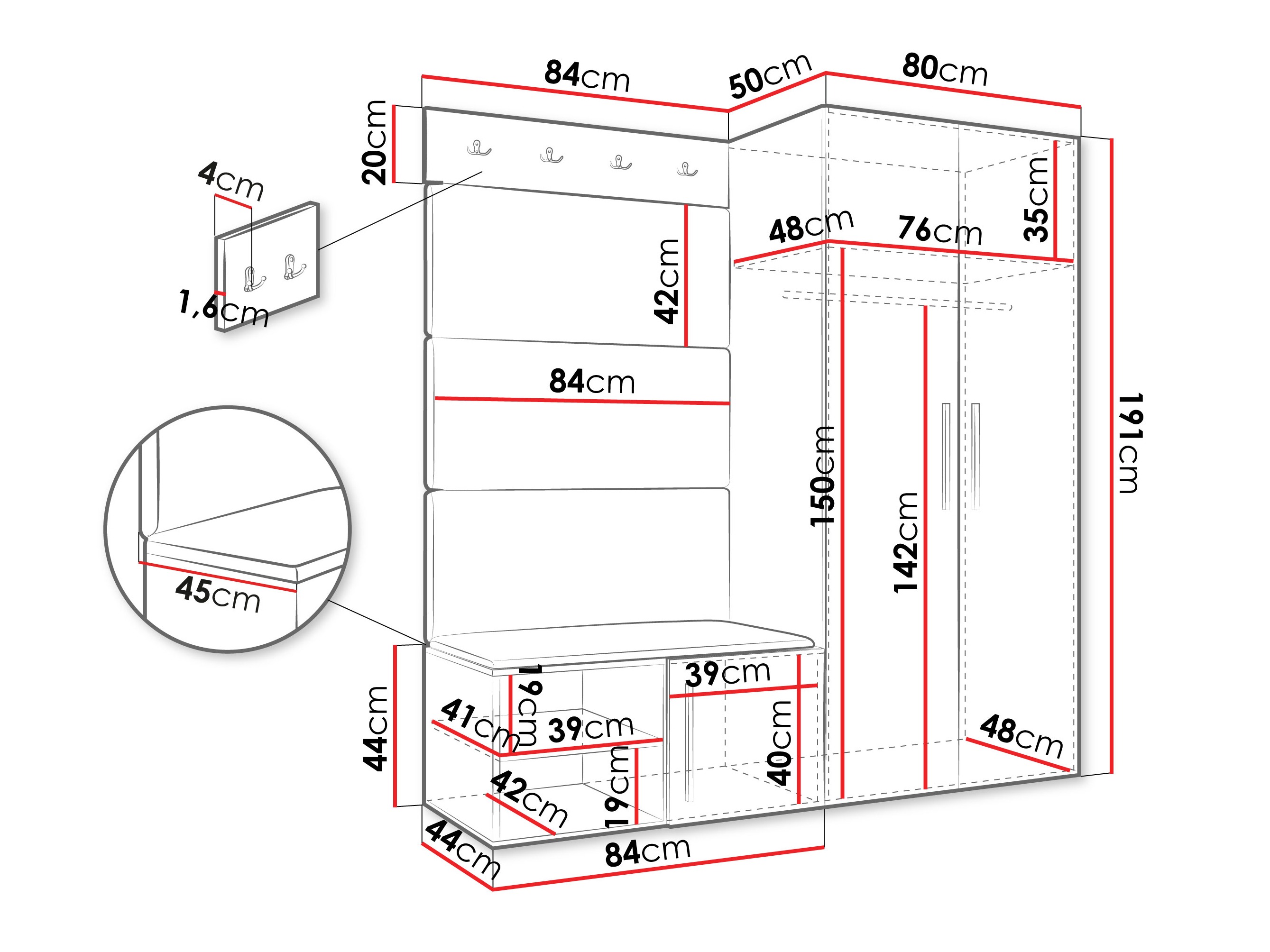 Прихожая Hartford 526 (Белый)