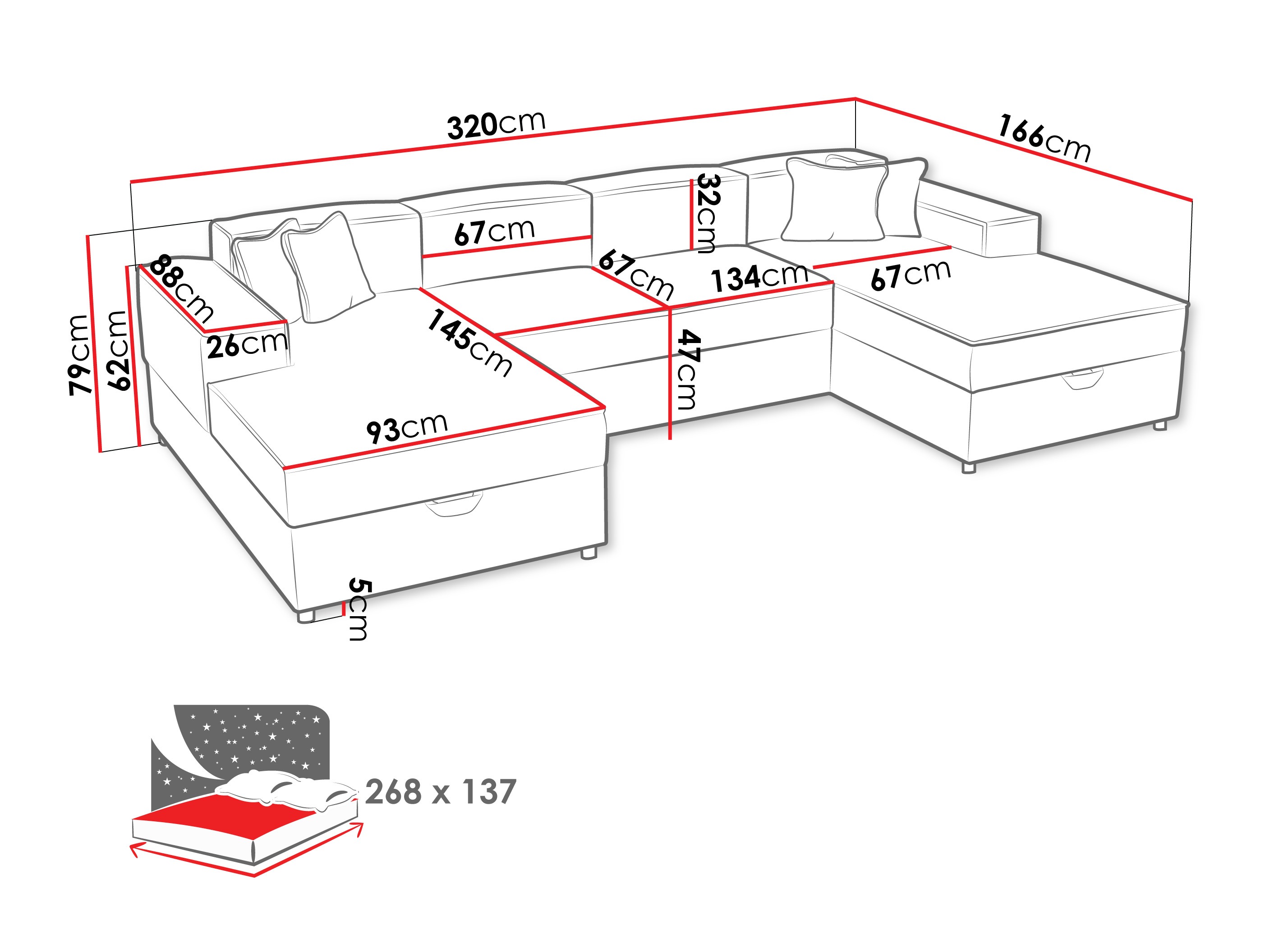 Stūra dīvāns Clovis 115 (Coral 15)