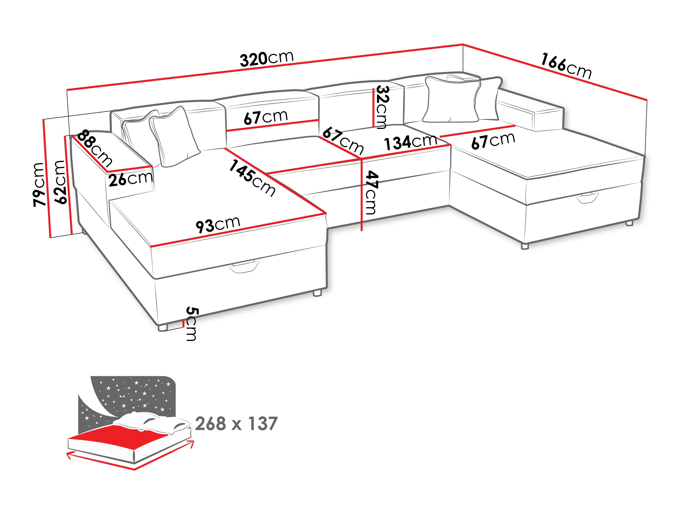 Stūra dīvāns Clovis 115 (Coral 45)
