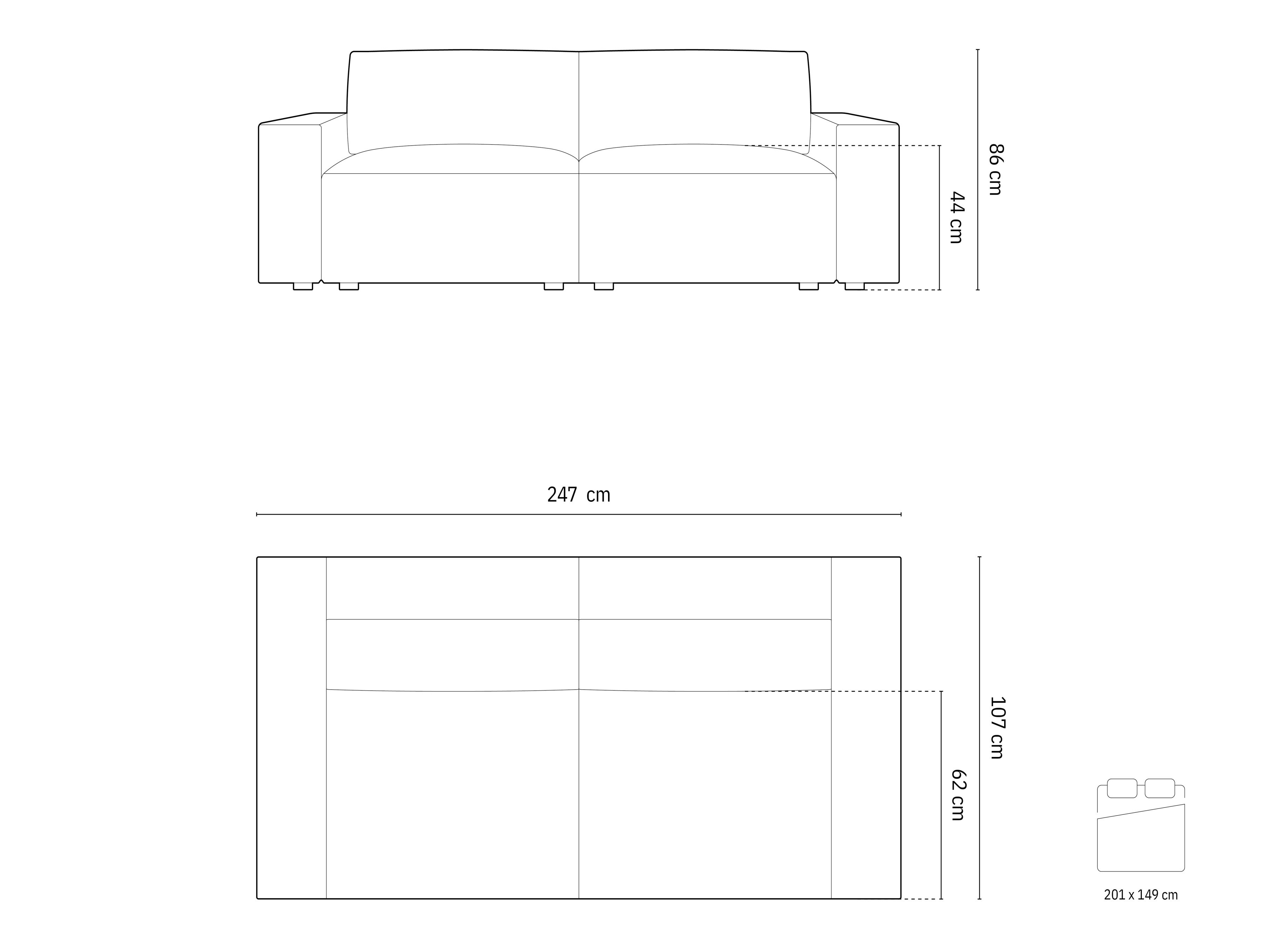 Диван-кровать Lomcalu 108 (Bluvel 77)