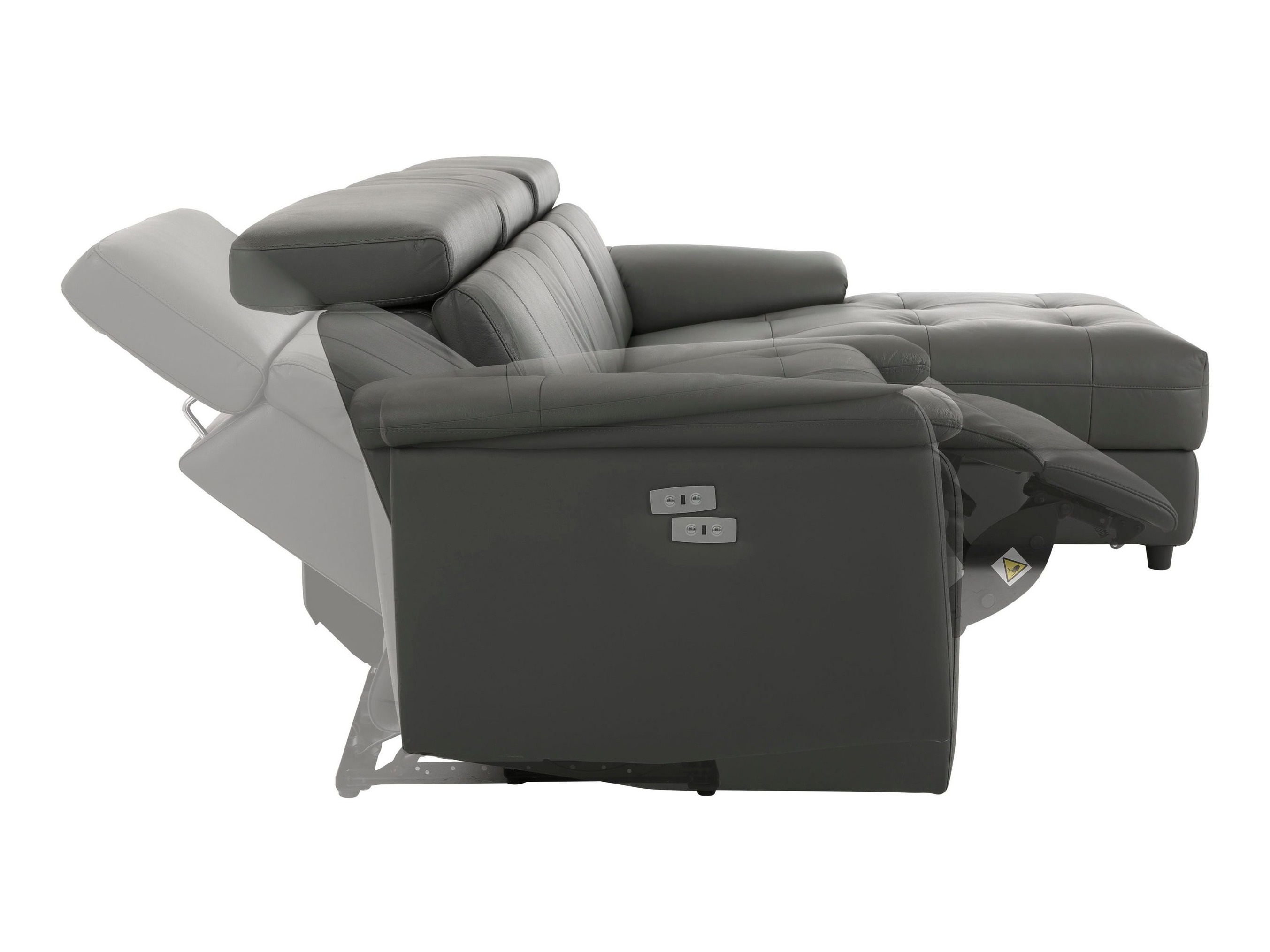 Stūra dīvāns reglaineris Denton 1502 (Pelēks)