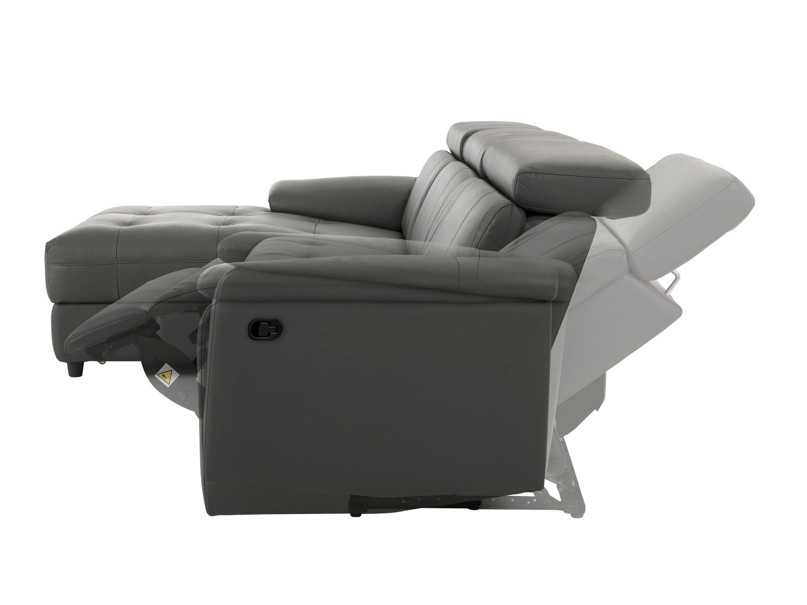 Stūra dīvāns reglaineris Denton 1503 (Pelēks)