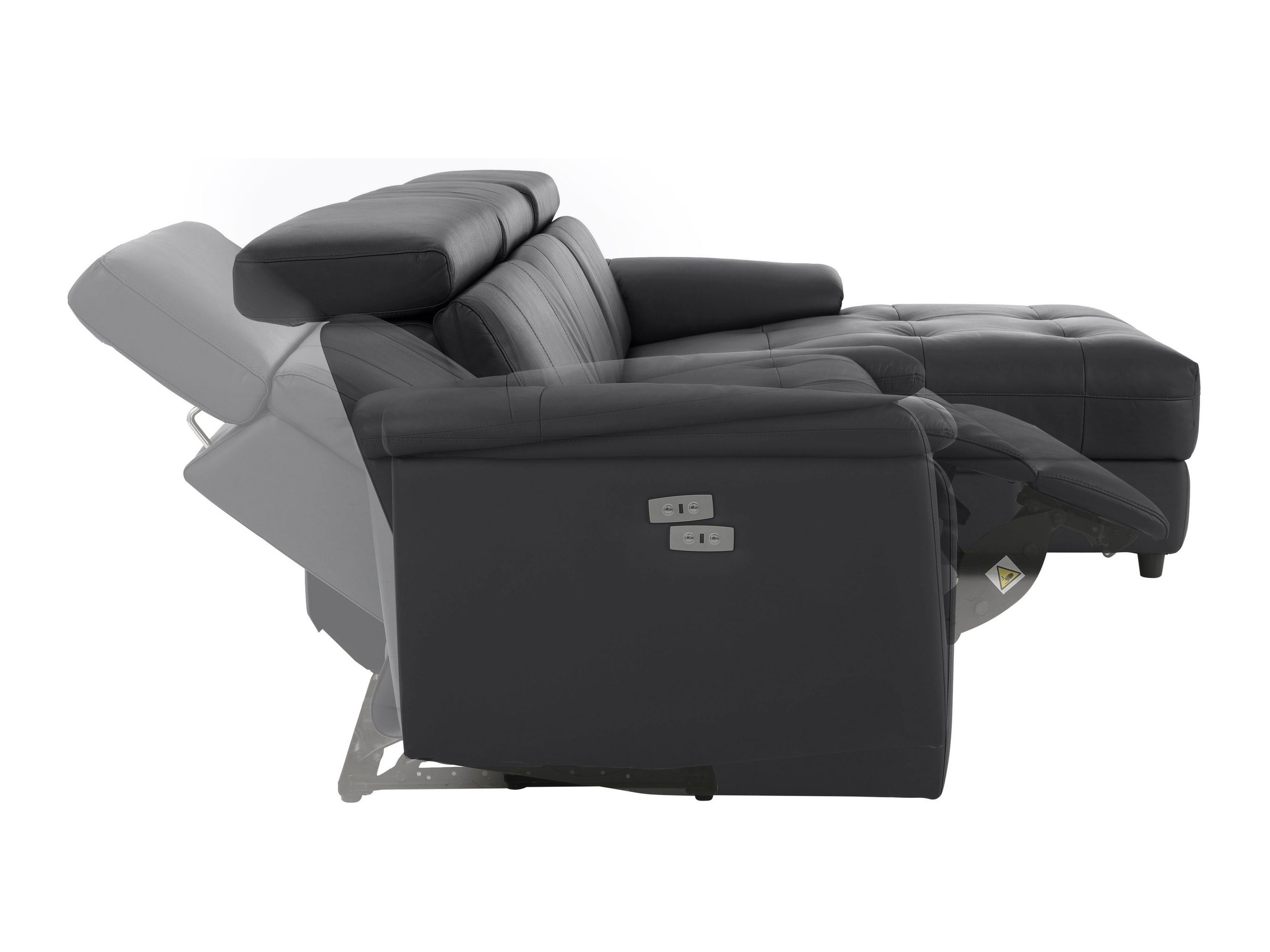 Угловой диван реклайнер Denton 1502 (Чёрный)