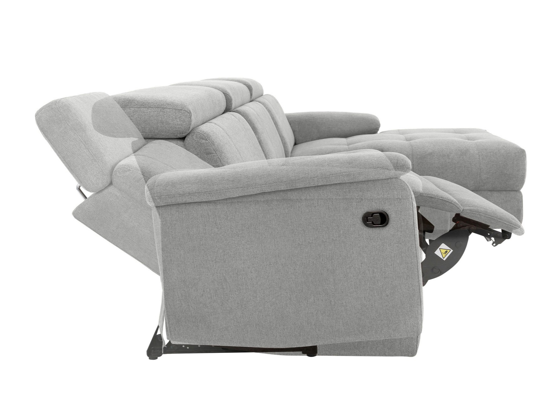 Угловой диван реклайнер Denton 1503 (Светло-серый)