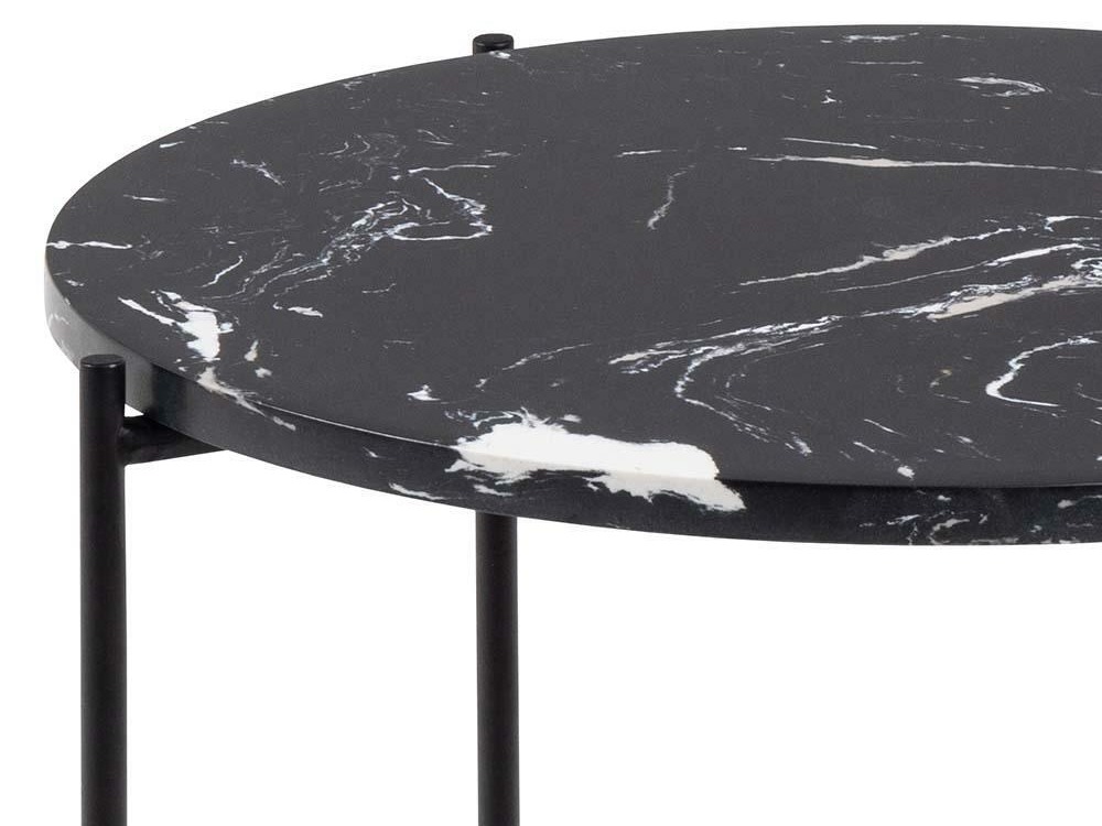 Кофейный столик Norsica 609 (Черный мрамор + Чёрный)