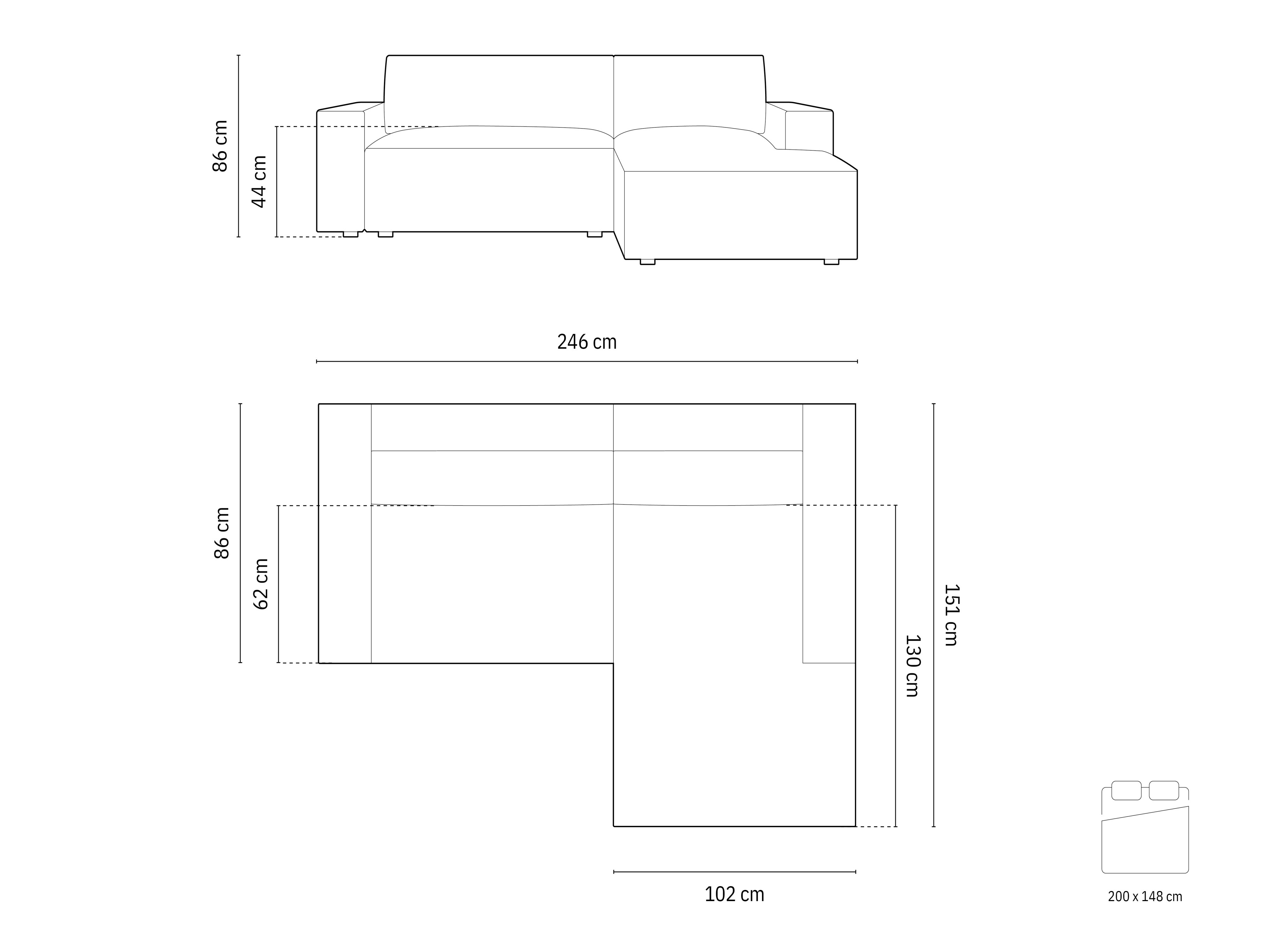 Stūra dīvāns Lomcalu 113 (Bluvel 22)