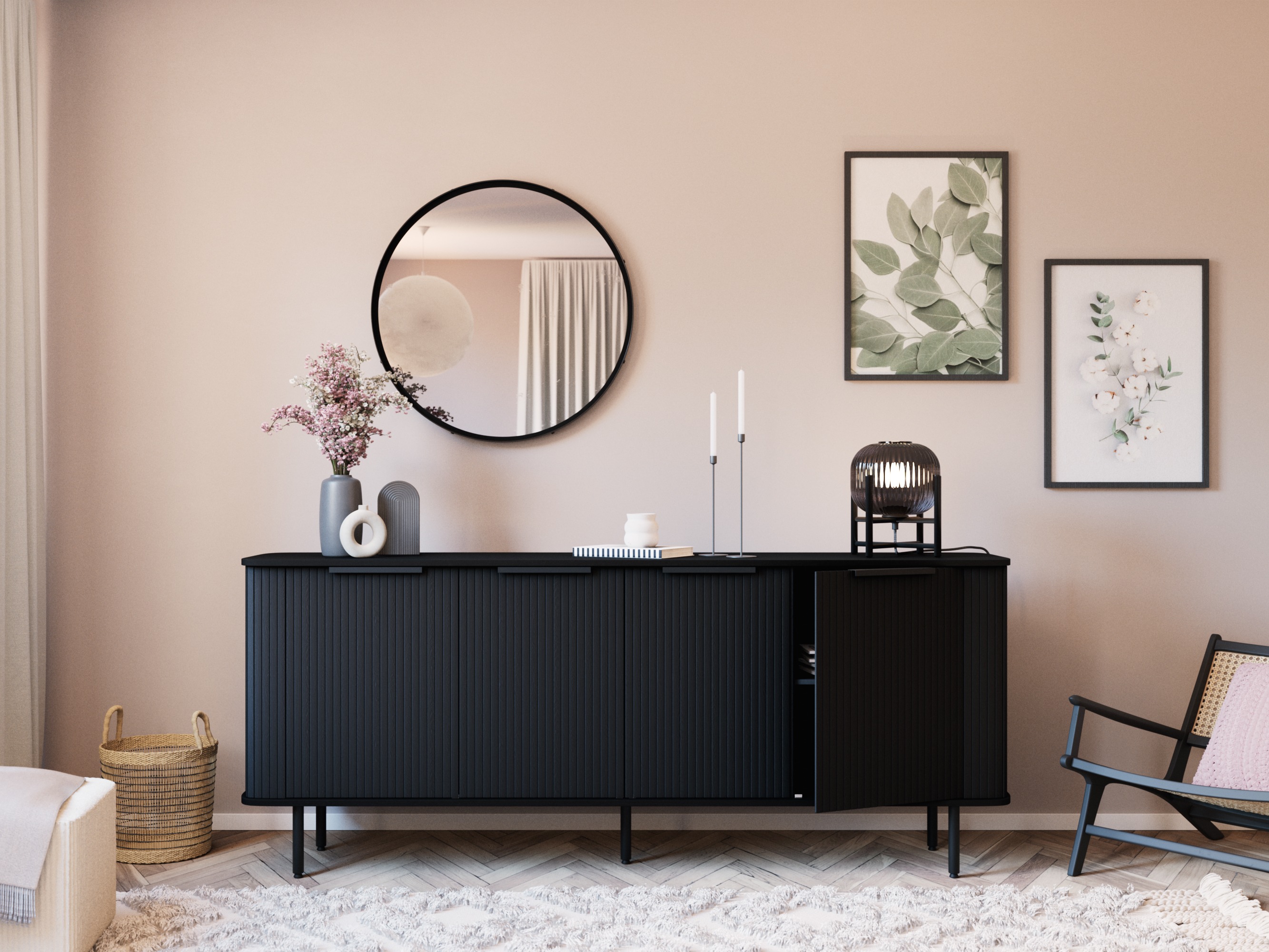 Skapis Evarleva 116 (Melns)