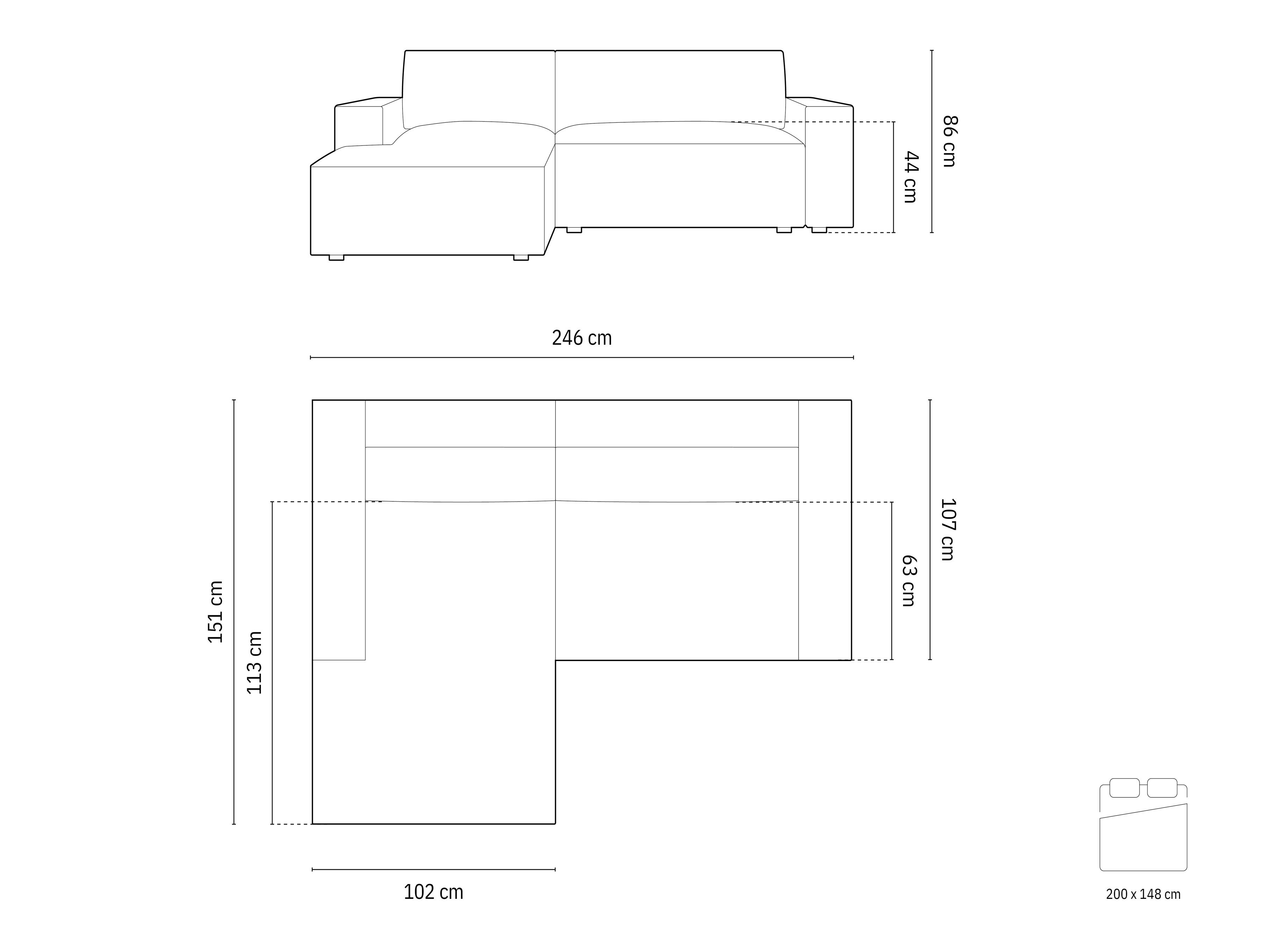 Stūra dīvāns Lomcalu 113 (Baloo 2090)
