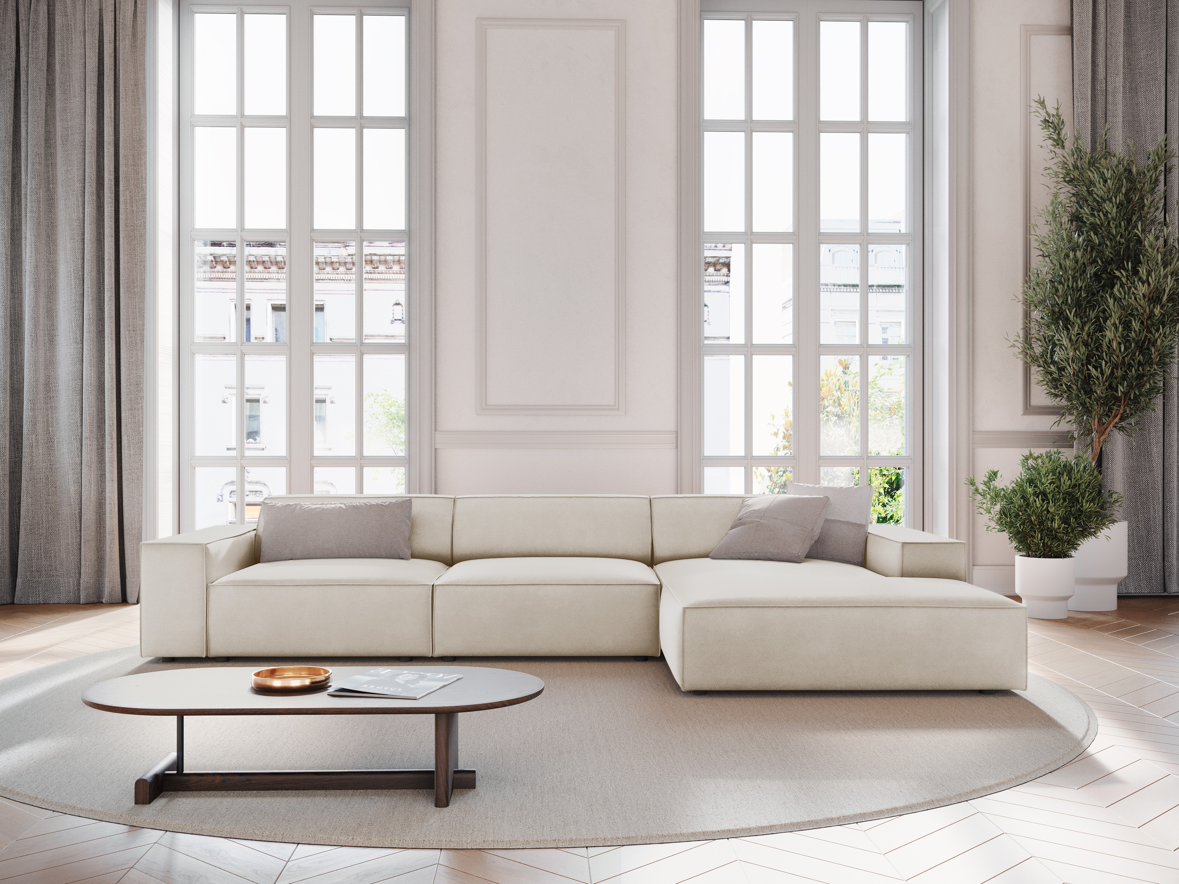 Угловой диван Lomcalu 102 (Bluvel 30)