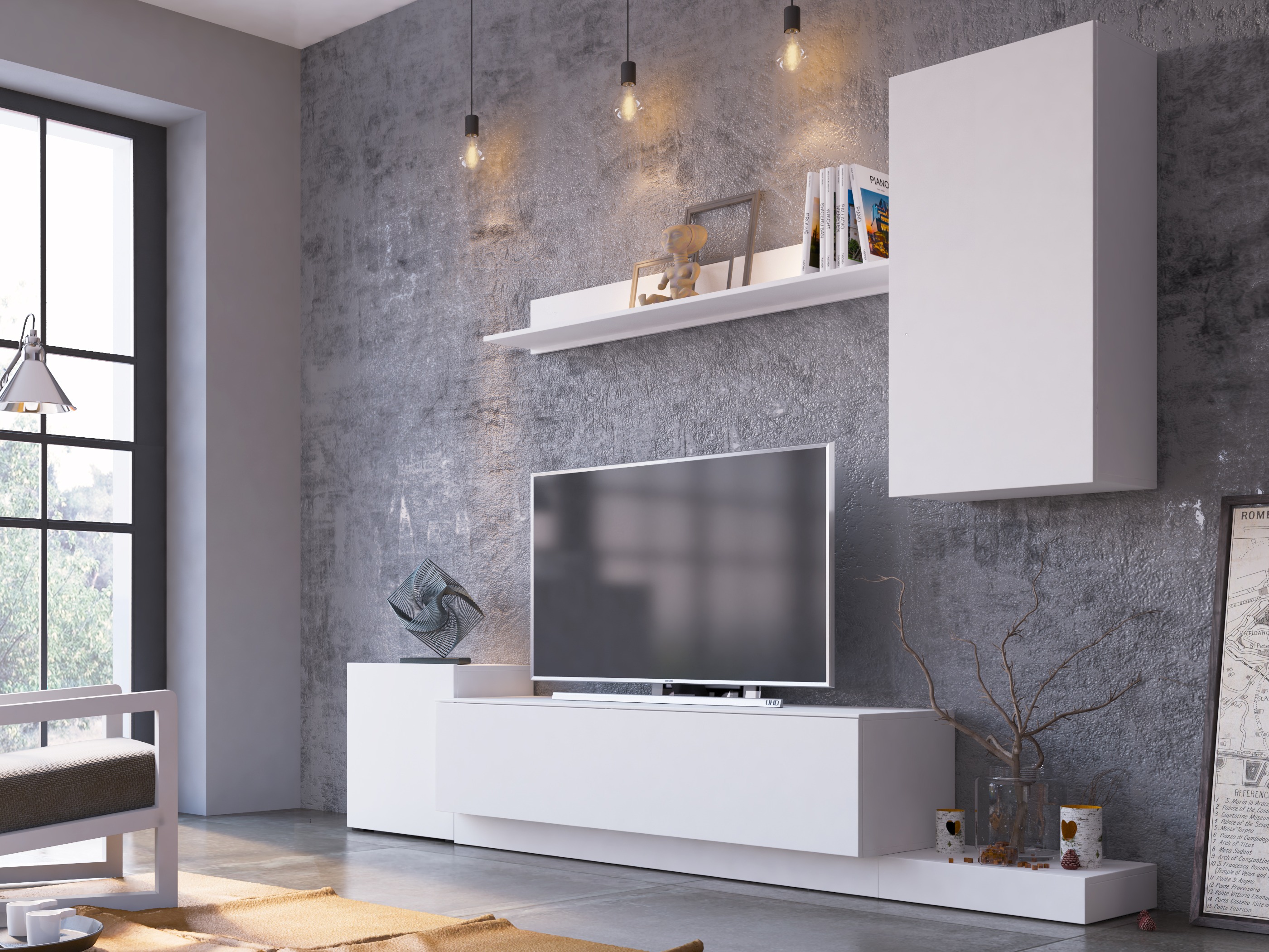 Viesistabas komplekts Ontario 158 (Balts)