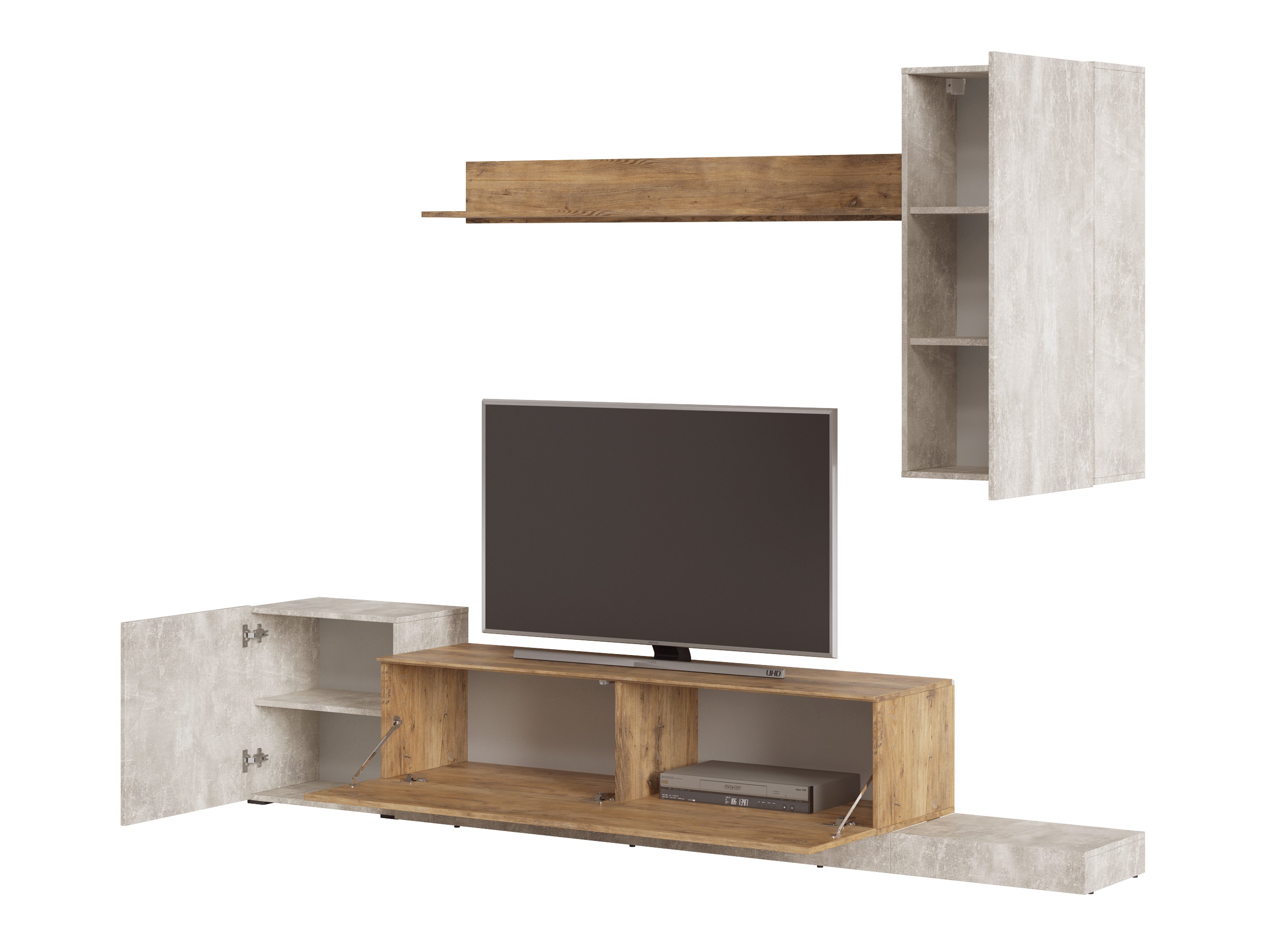 Viesistabas komplekts Ontario 158 (Gaiši pelēks + Kastanis)