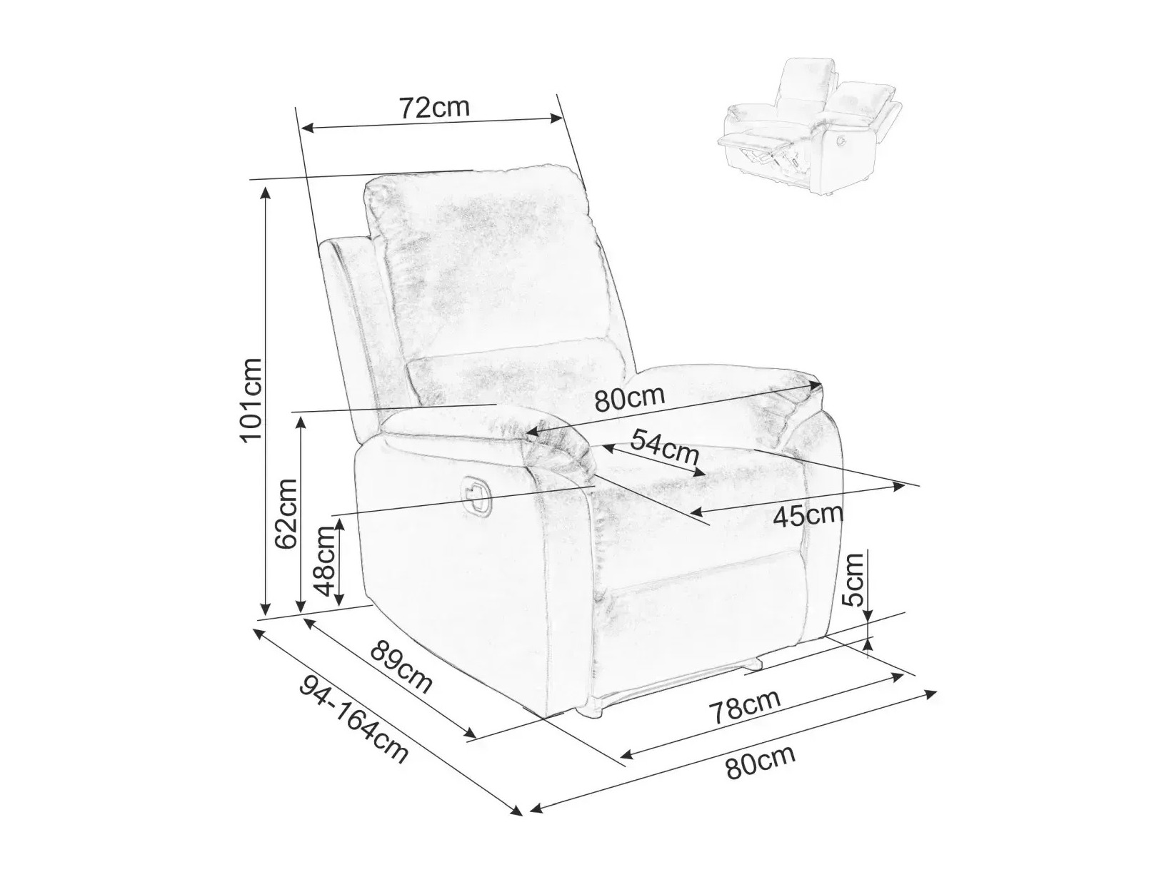 Кресло реглайнер Detroit 859