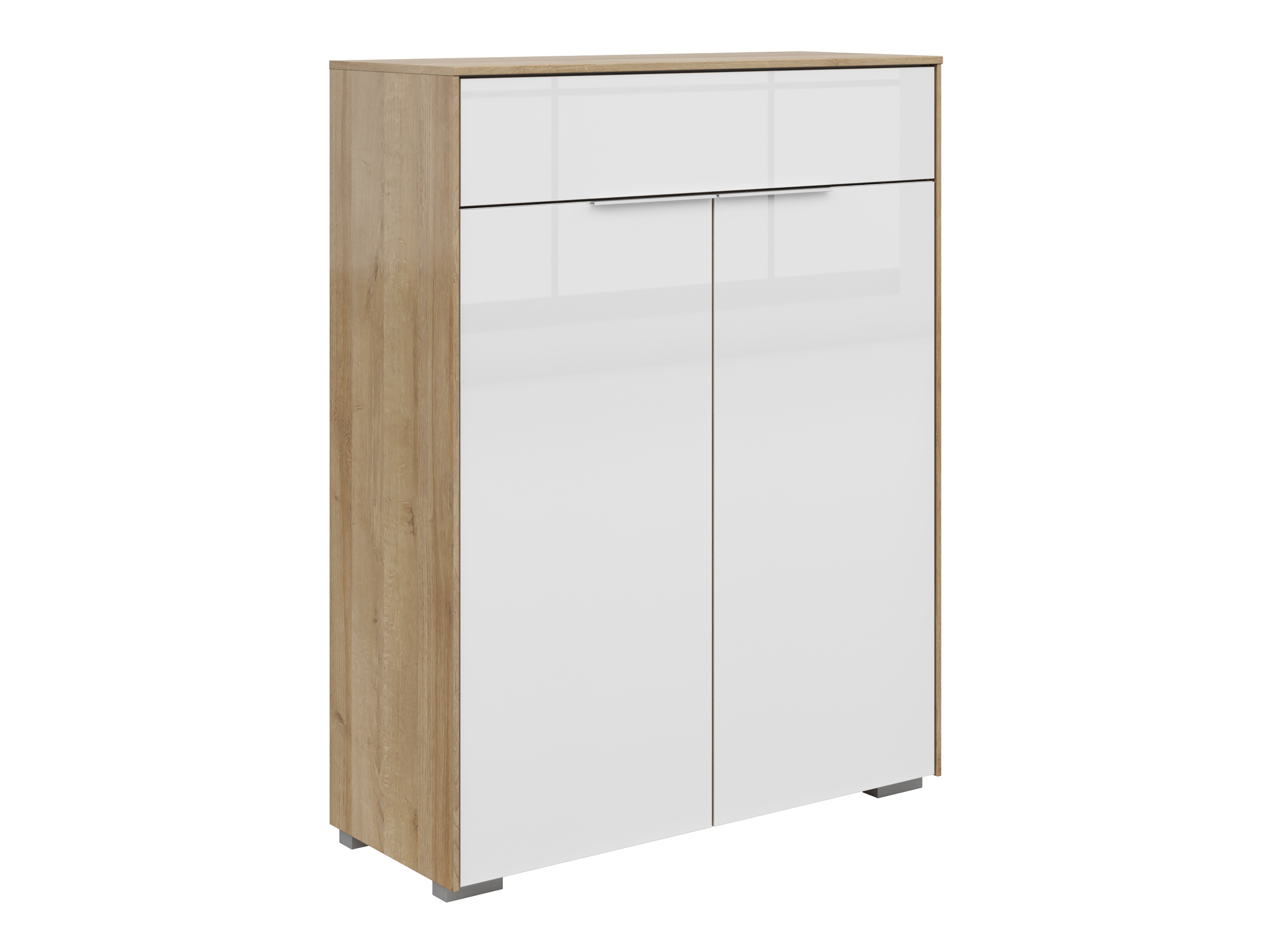 Kumode Tentoru 104 (Riviera ozols + Glancēts balts)