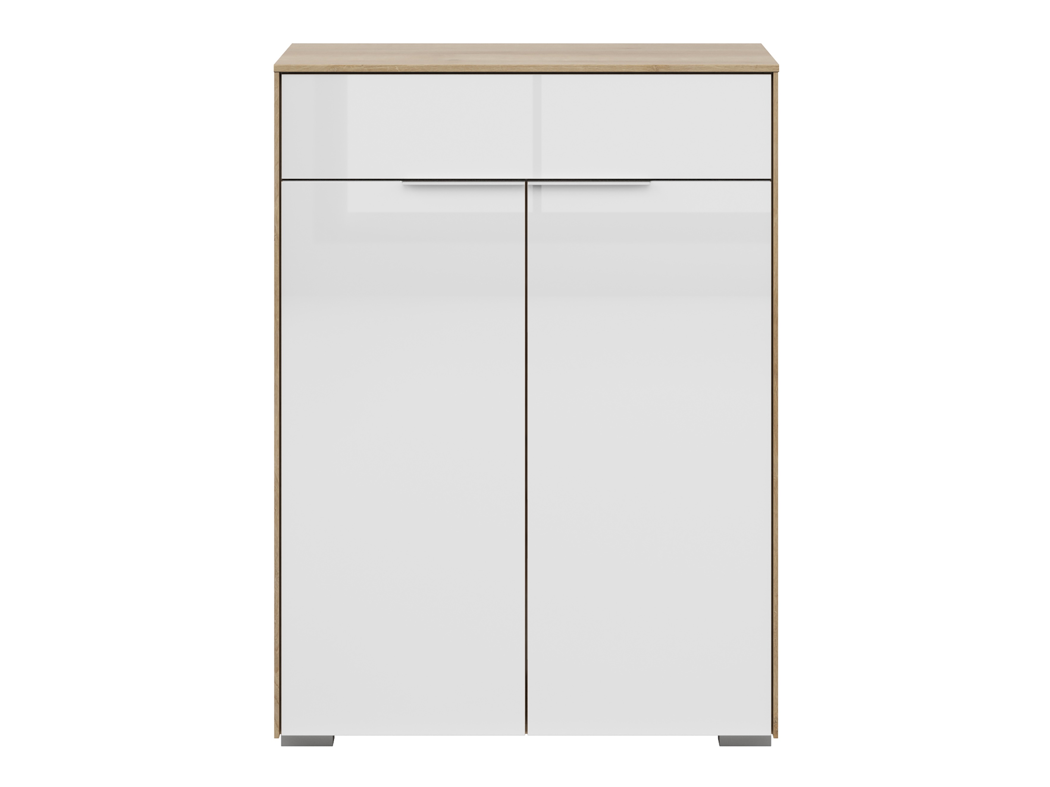 Kumode Tentoru 104 (Riviera ozols + Glancēts balts)