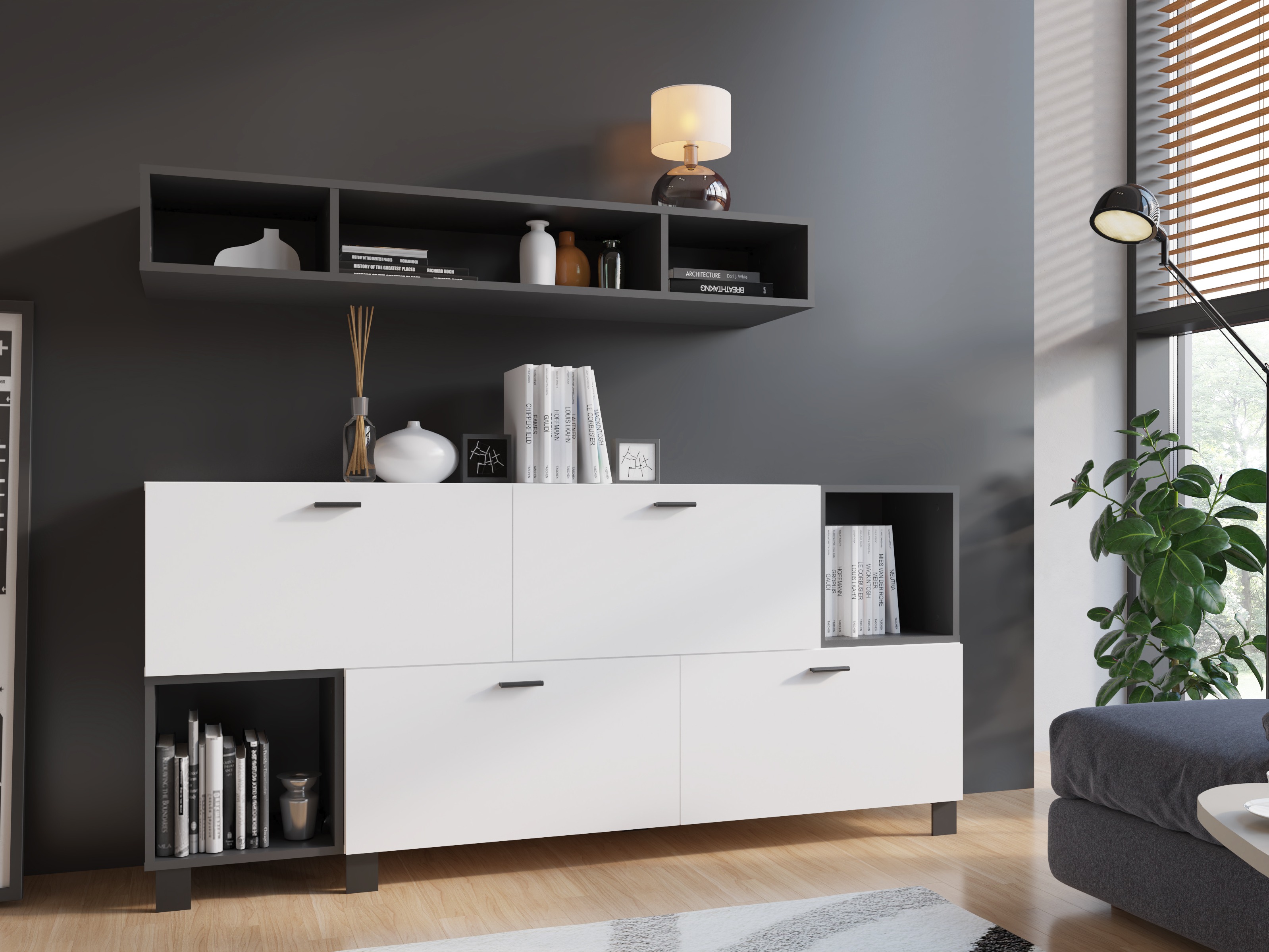 Настенная полка Virnolu 100 (Антрацит)