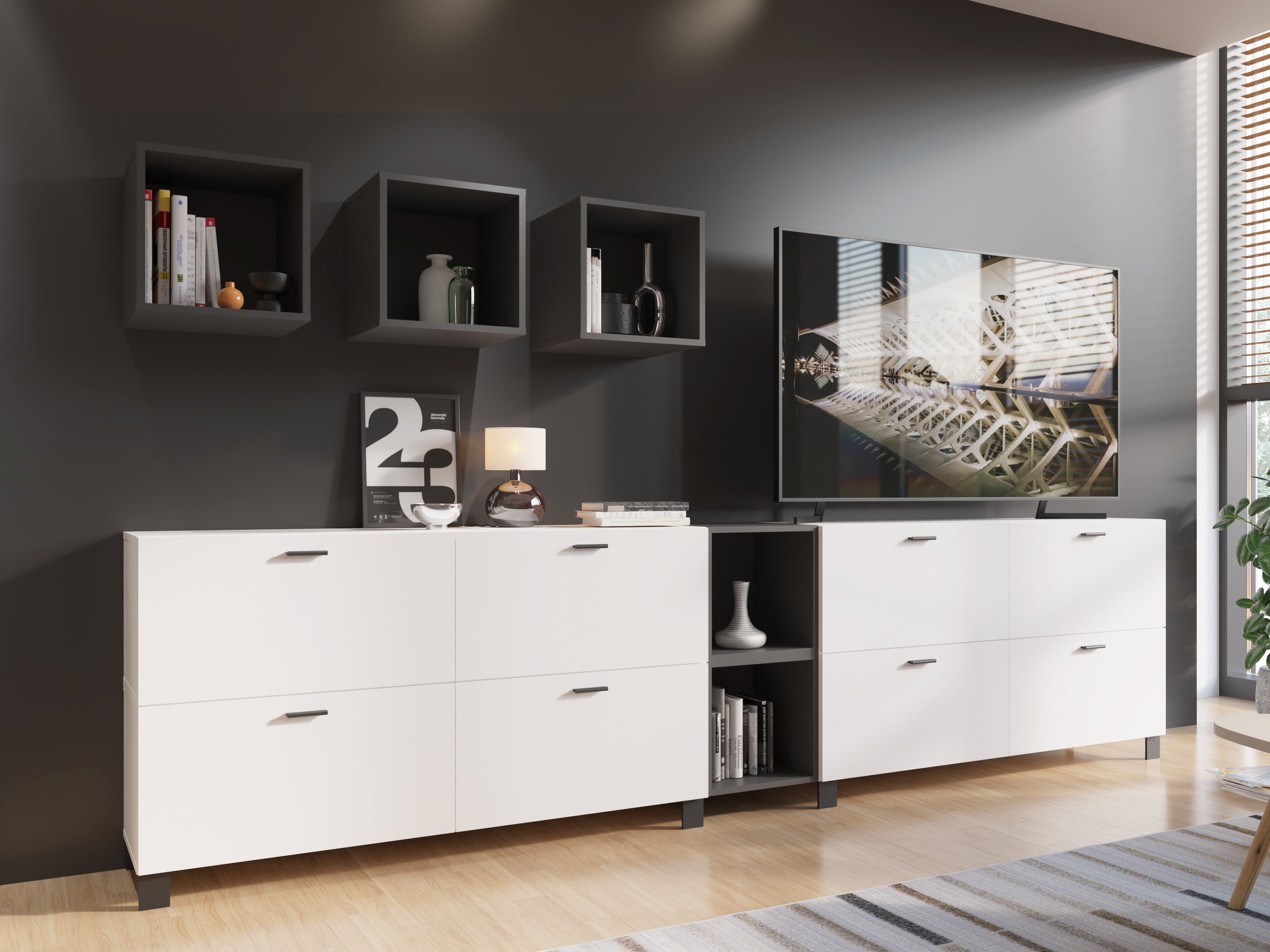 Настенная полка Virnolu 101 (Антрацит)