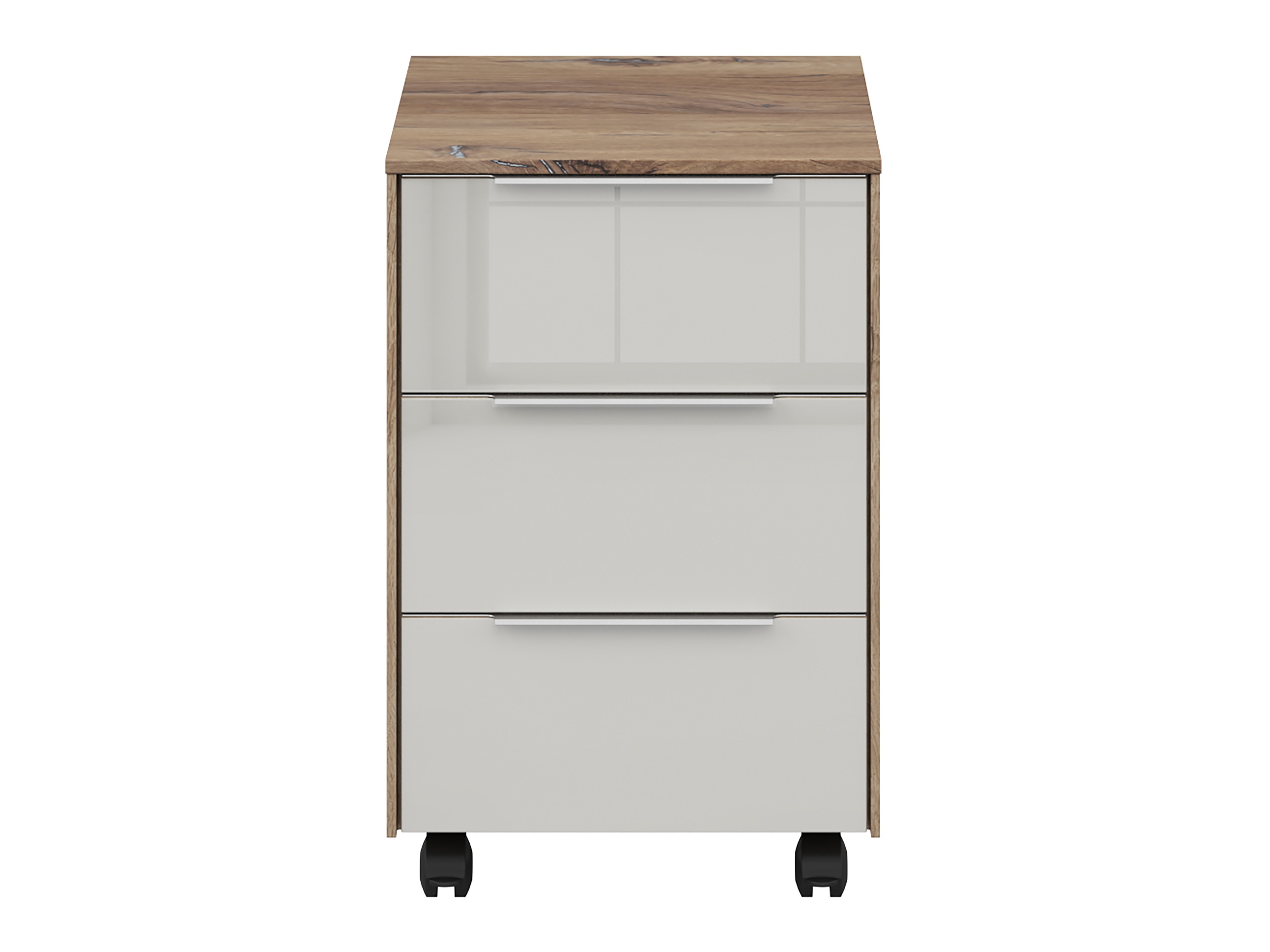 Тумба с ящиками Tentoru 108 (Глянцевый серый + Тёмный "Flagstaf" дуб)