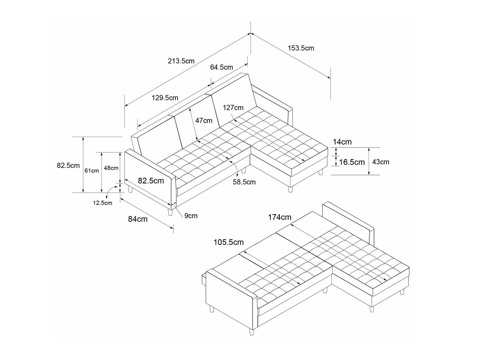 Угловой диван Tulsa 541 (Серый)