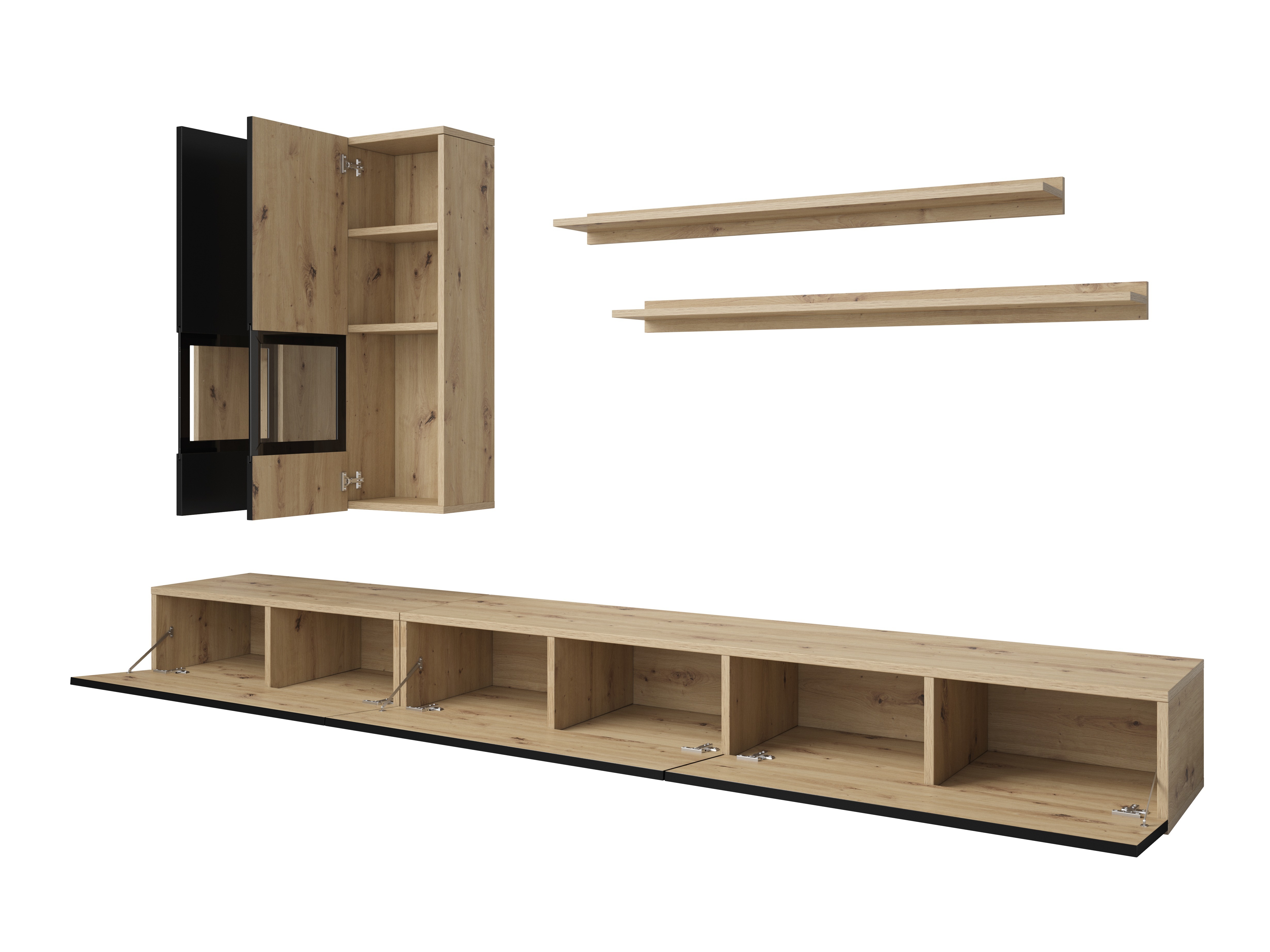 Viesistabas komplekts Serodeu 100 (Artisan ozols + Matēts melns)