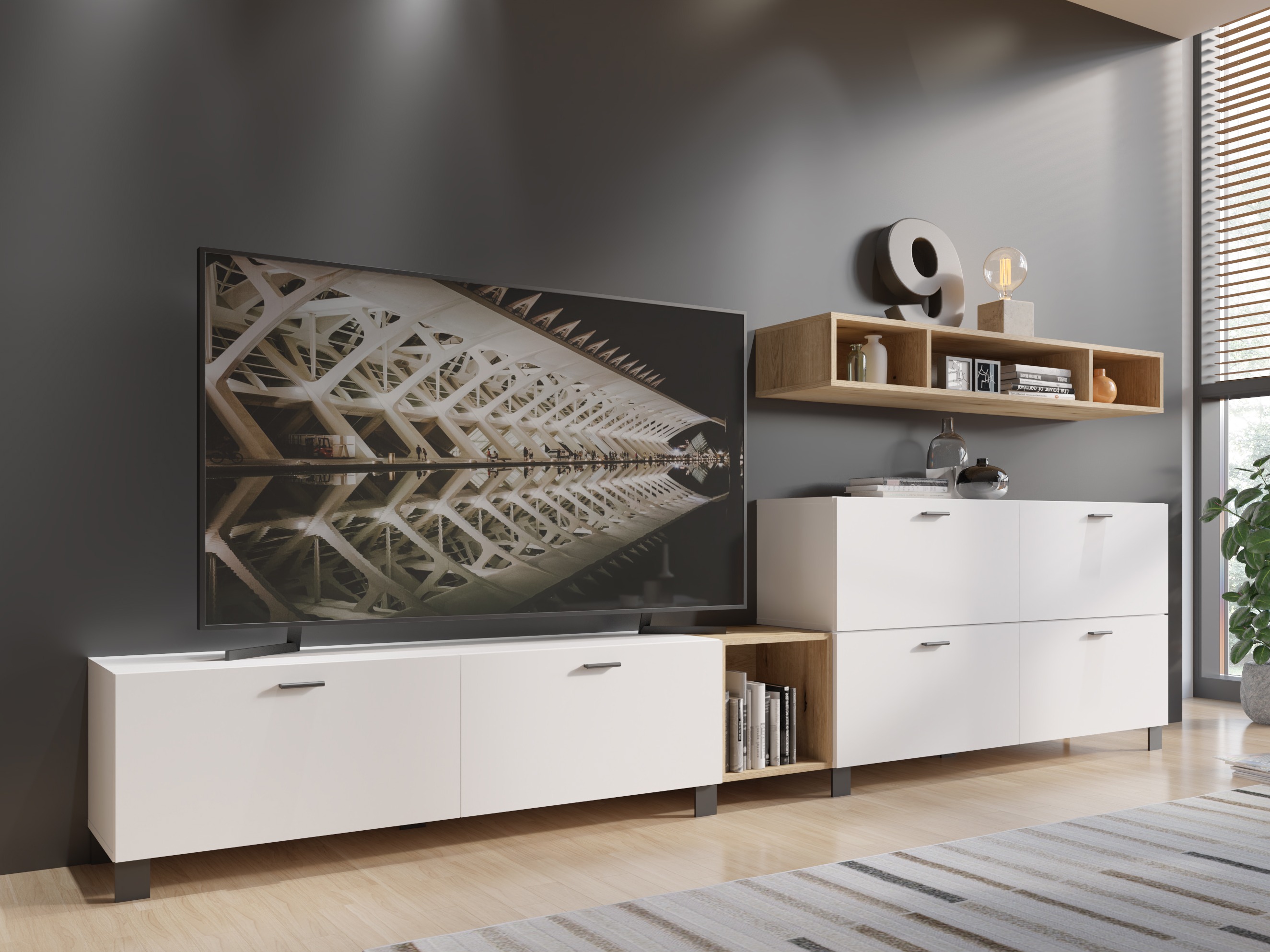 Набор для гостиной Virnolu 109 (Белый + Дуб)