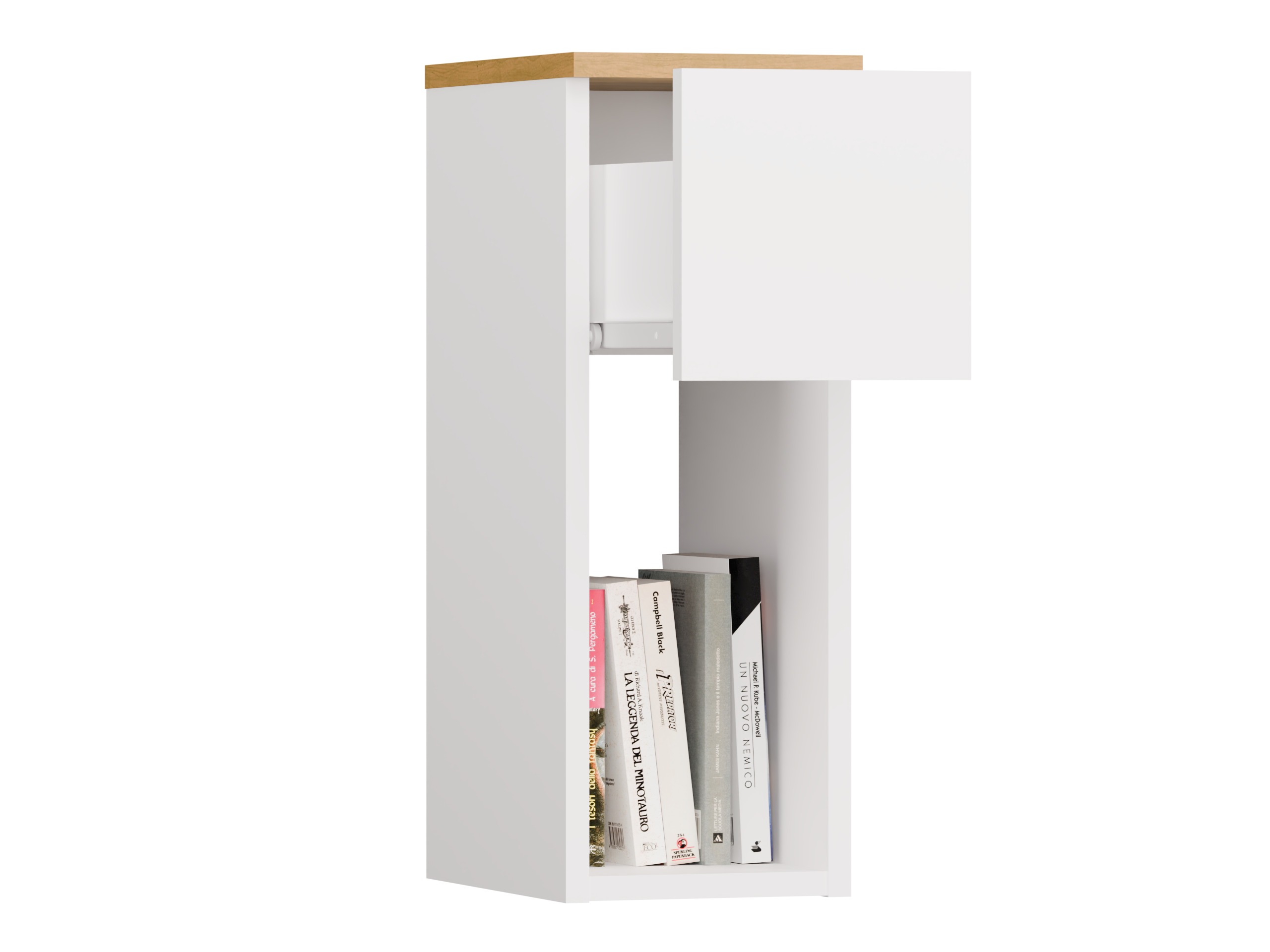 Naktsgaldiņš Mandeville 304 (Balts + Artisan ozols)