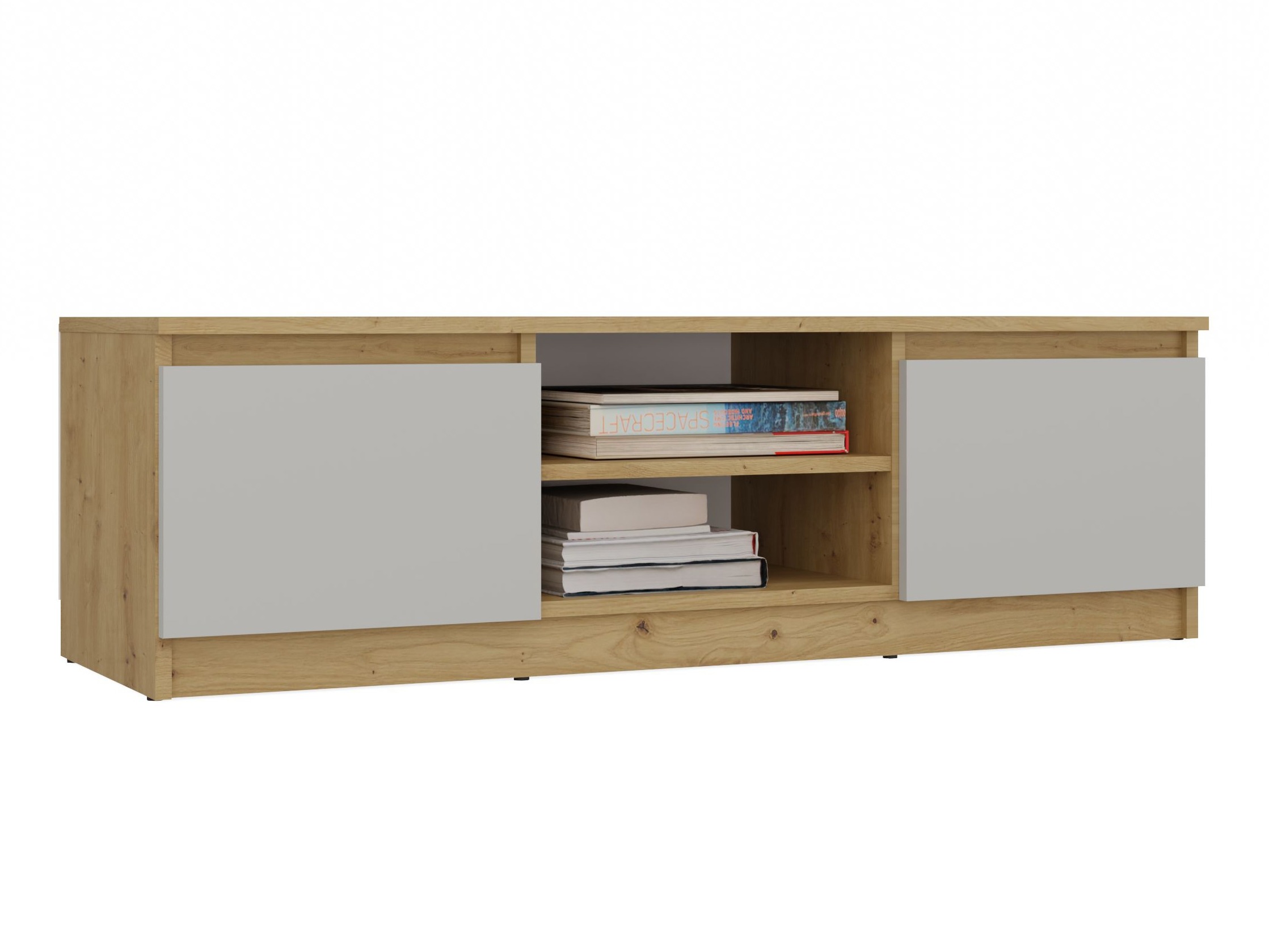 TV galds Elbvelu 123 (Artisan ozols + Kašmirs)