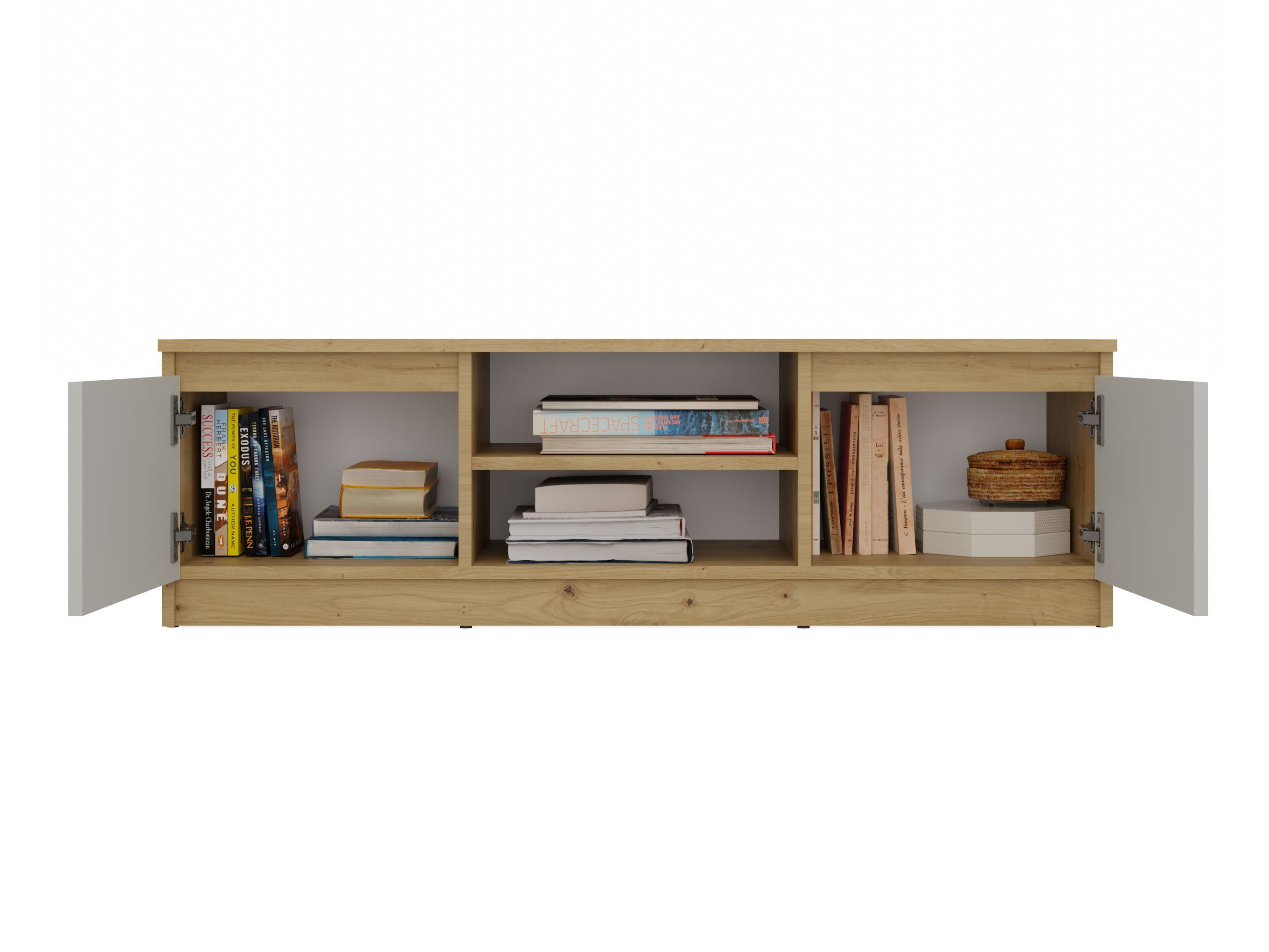 TV galds Elbvelu 123 (Artisan ozols + Kašmirs)