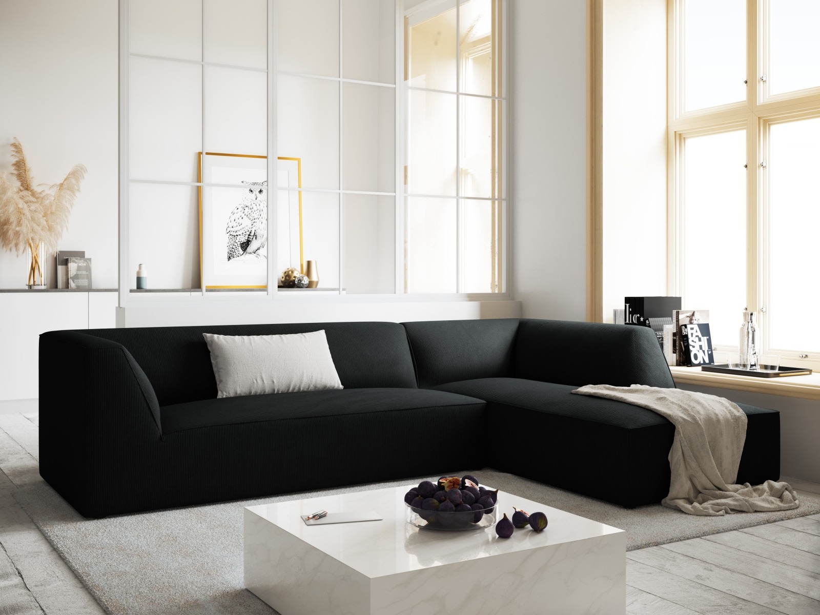 Угловой диван Vermaru 105 (Scala Чёрный)